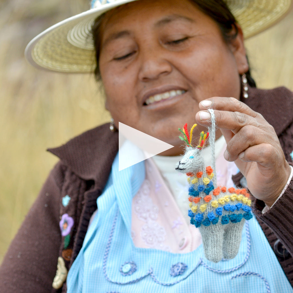 Knitting an Alpaca Ornament in Puno, Peru