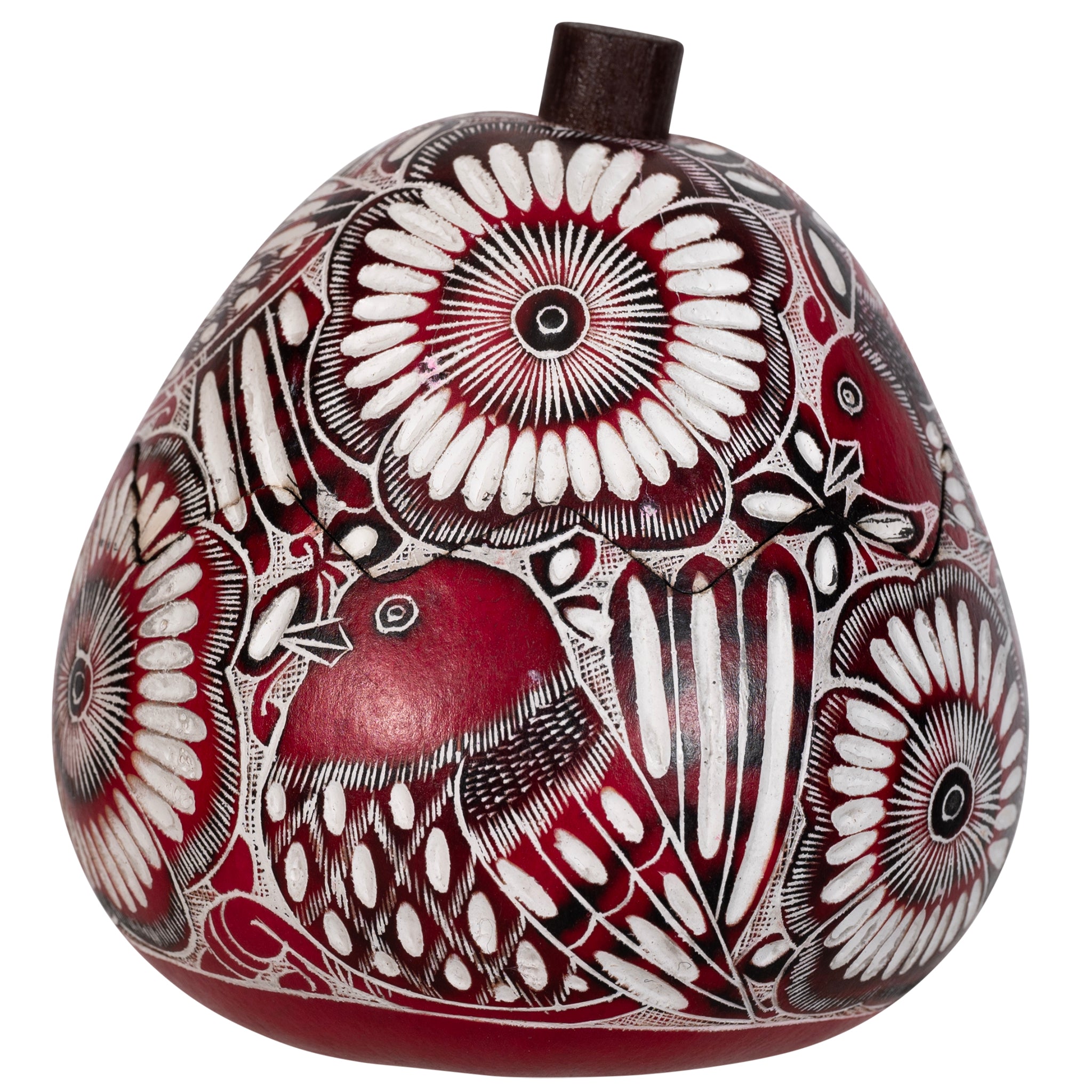 Lace Birds - MIni Carved Gourd Box