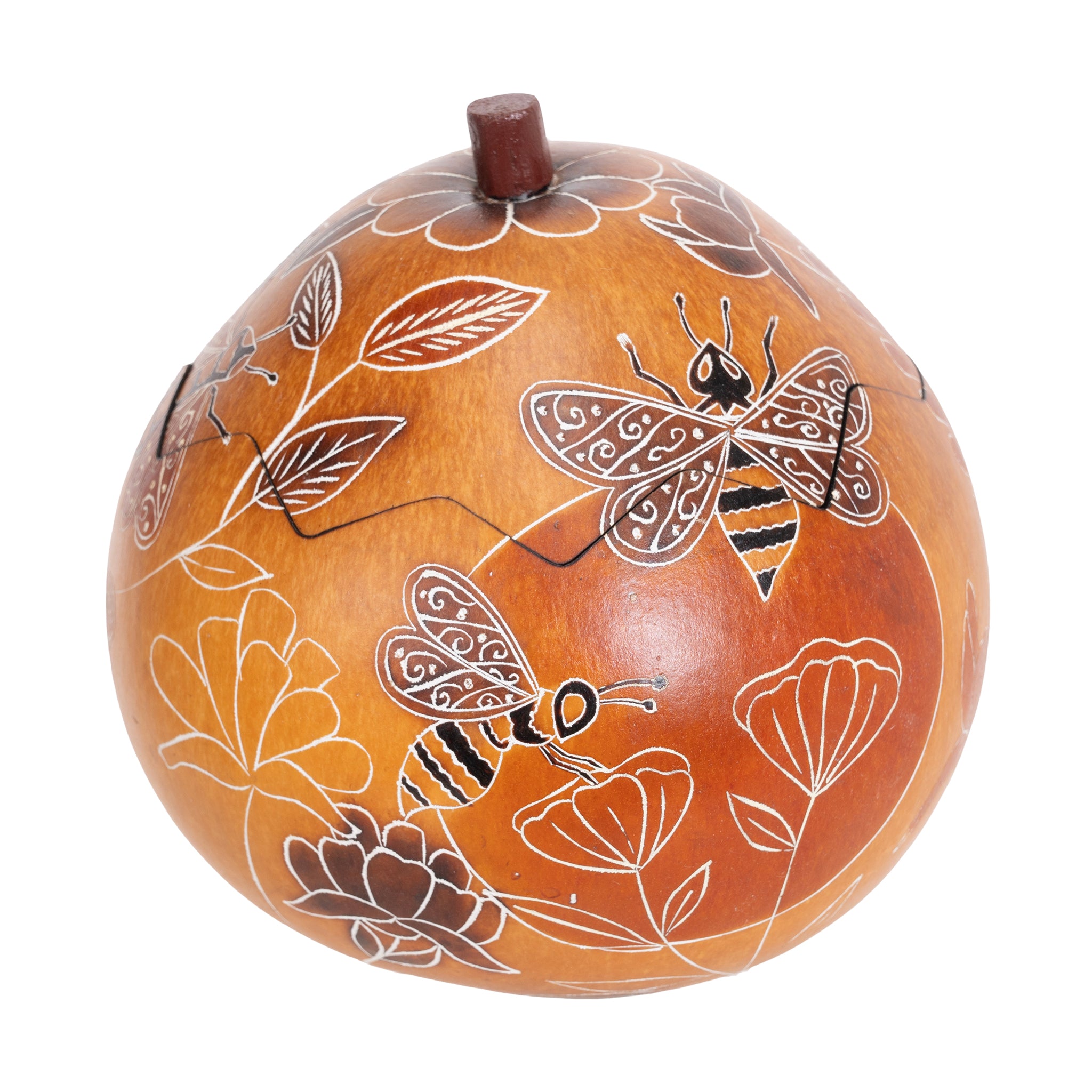 Bees & Wild Flowers - Medium Gourd Box