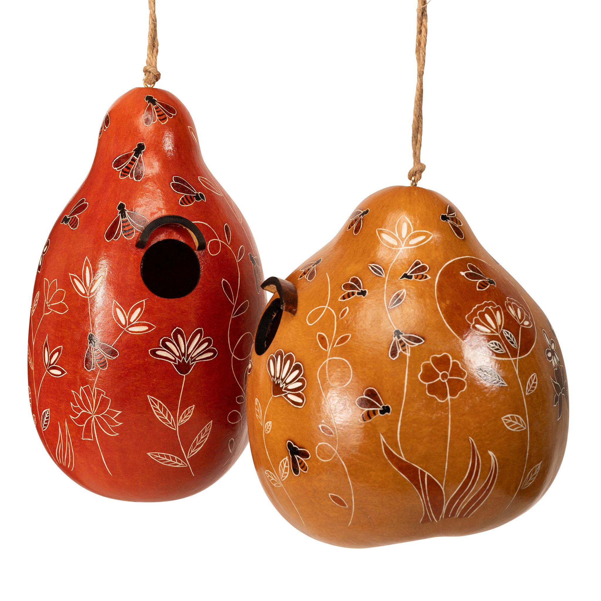 Bee & Wild Flowers - Gourd Birdhouse