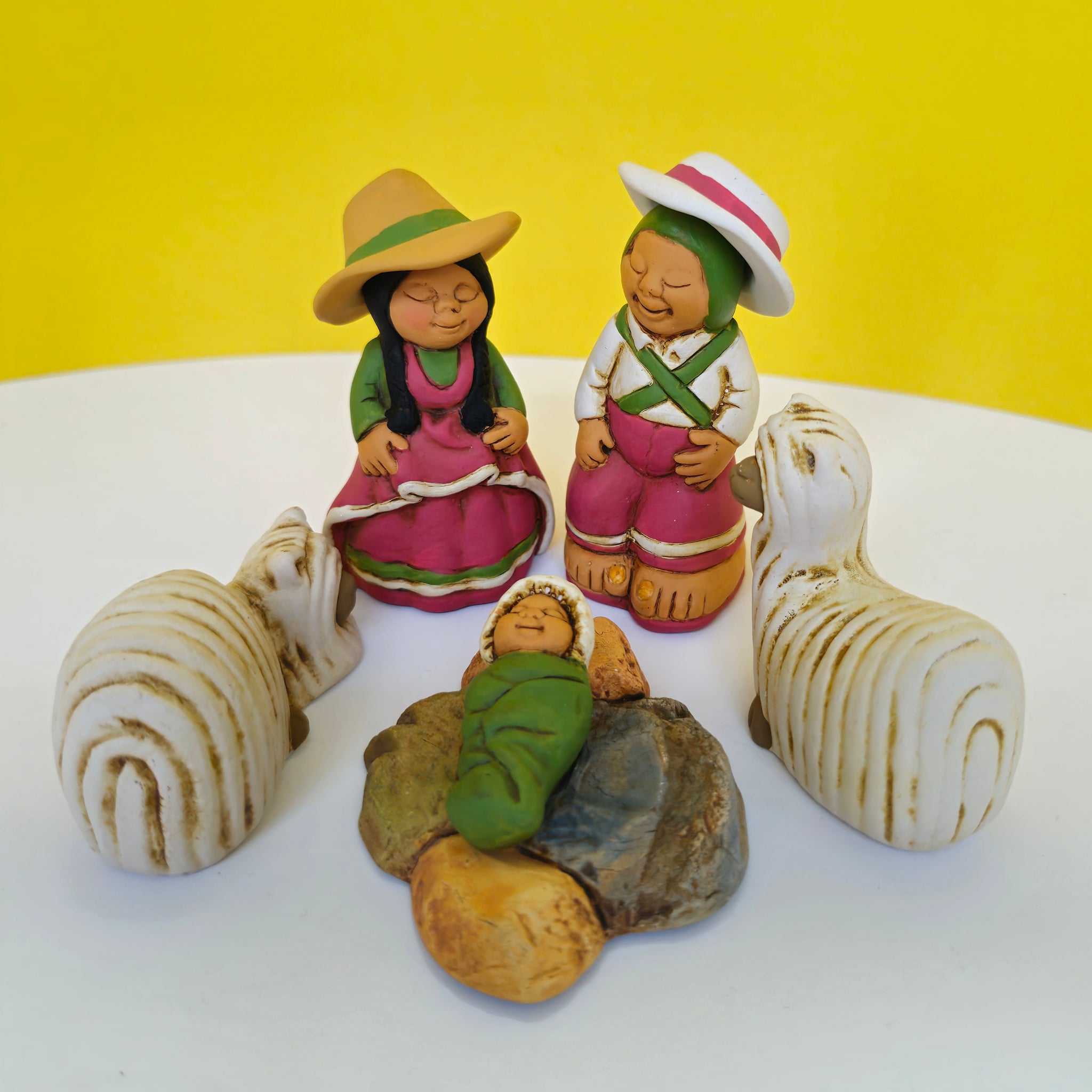 Nativity & Alpacas - Set of 5, 2.25" H