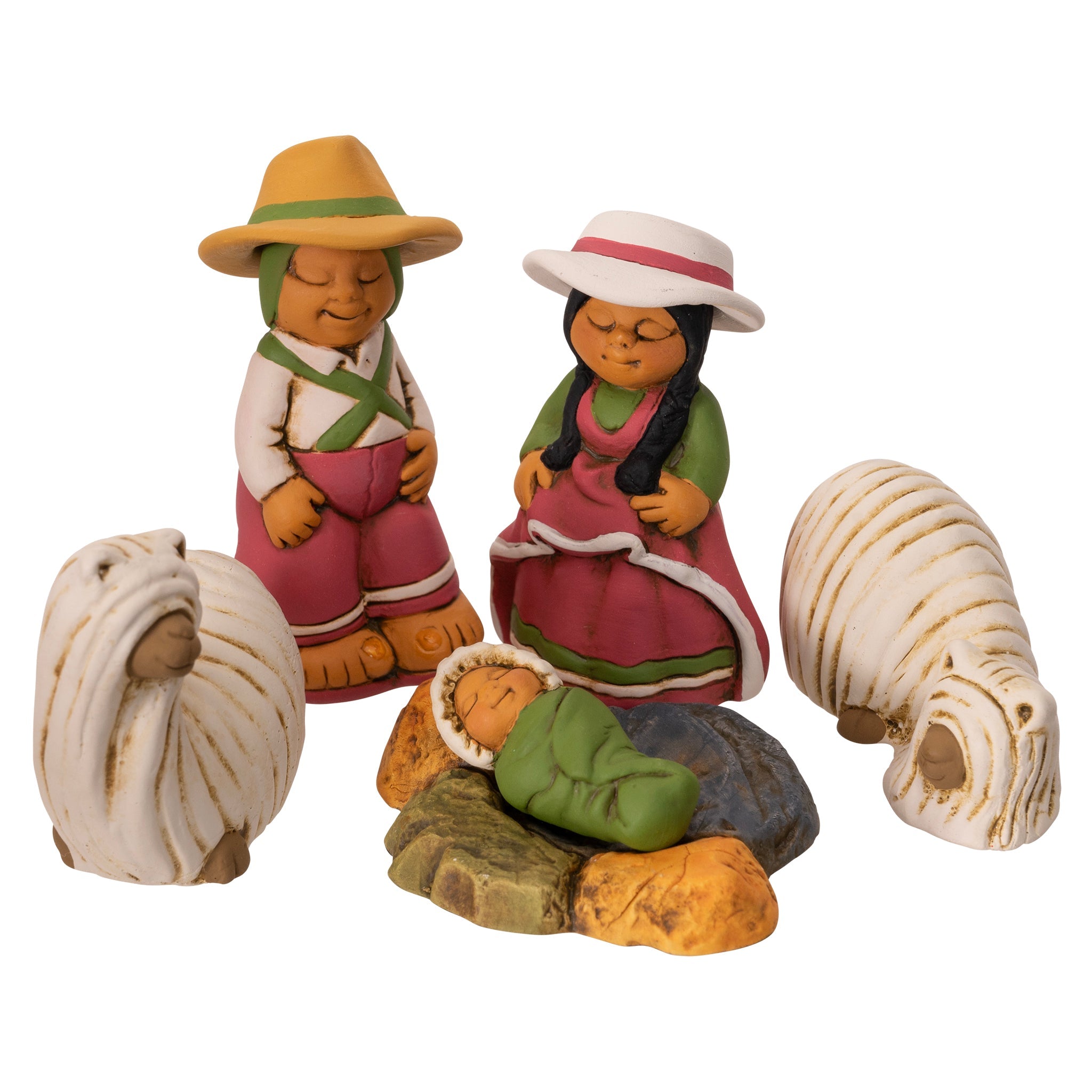 Nativity & Alpacas - Set of 5, 2.25" H