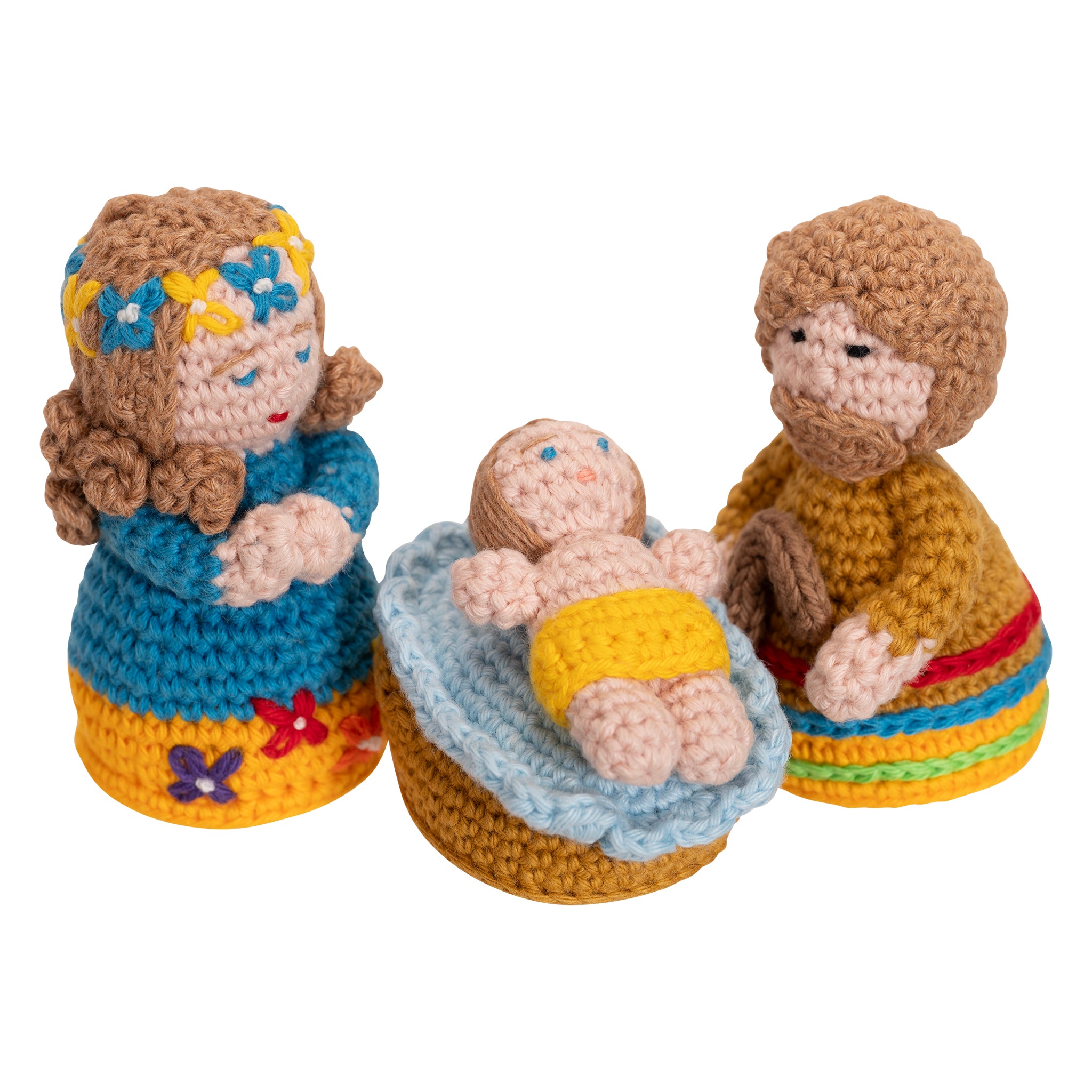 Joyful Nativity Set of 3 - Crochet Organic Cotton