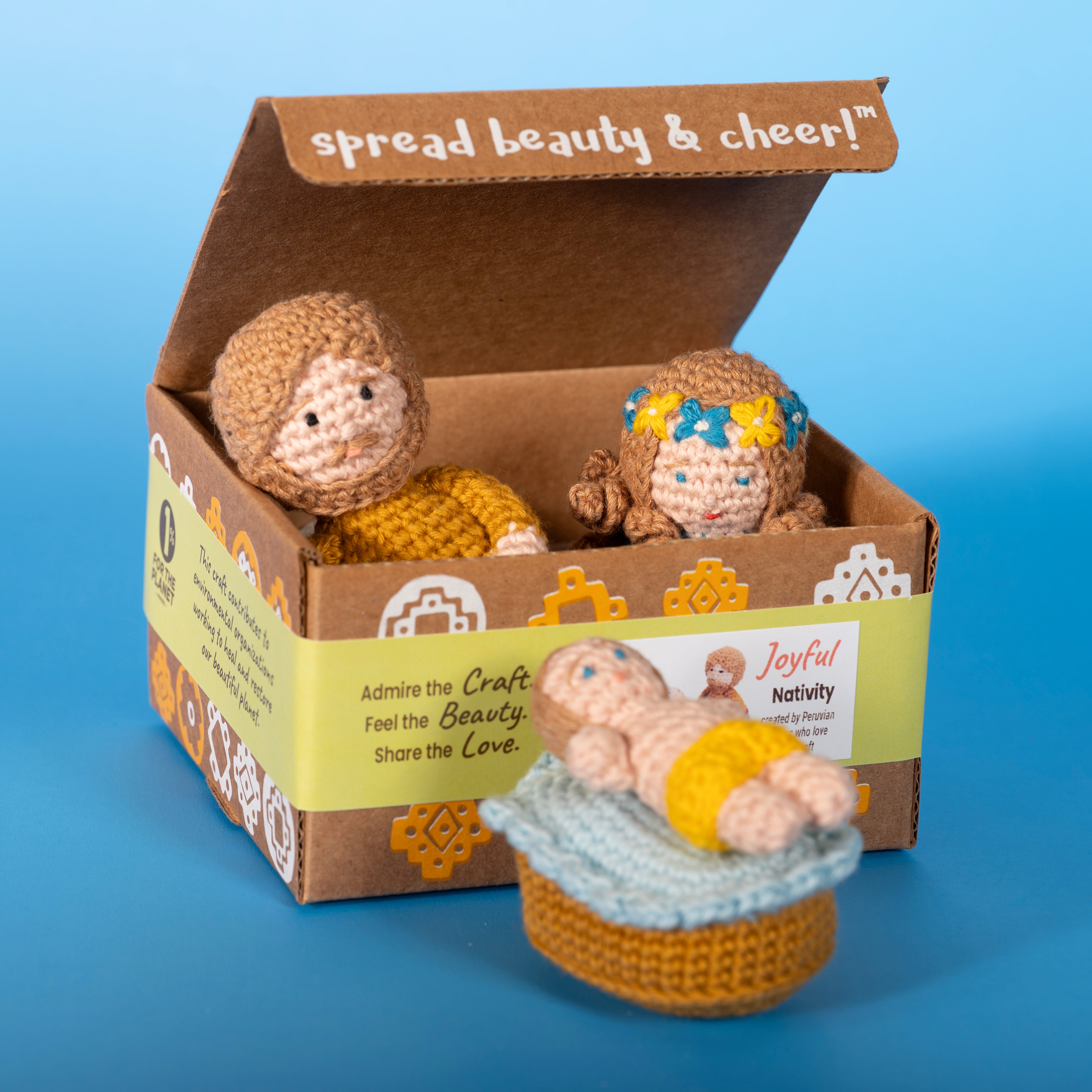 Joyful Nativity Set of 3 - Crochet Organic Cotton