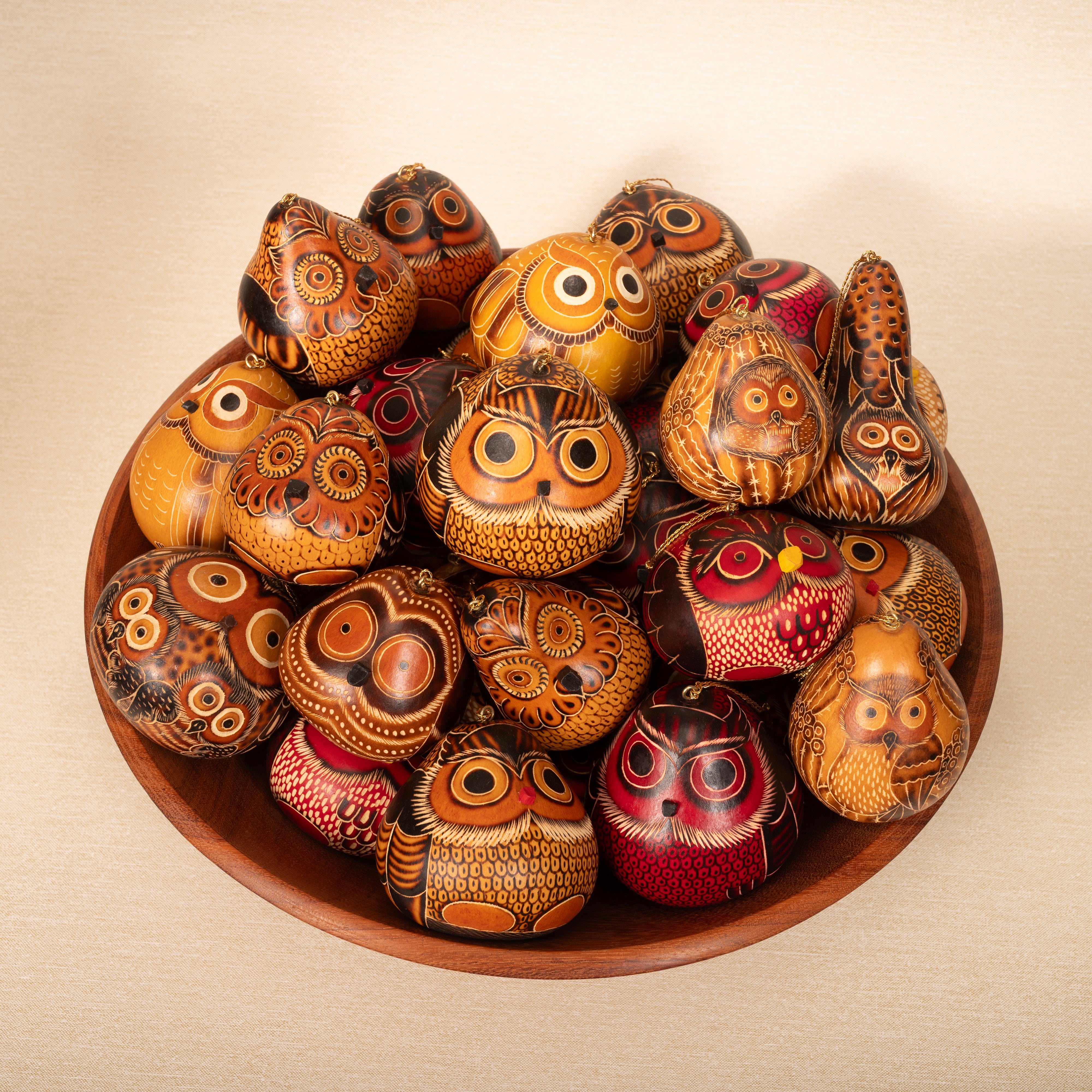 Owls Mix - Gourd Ornament