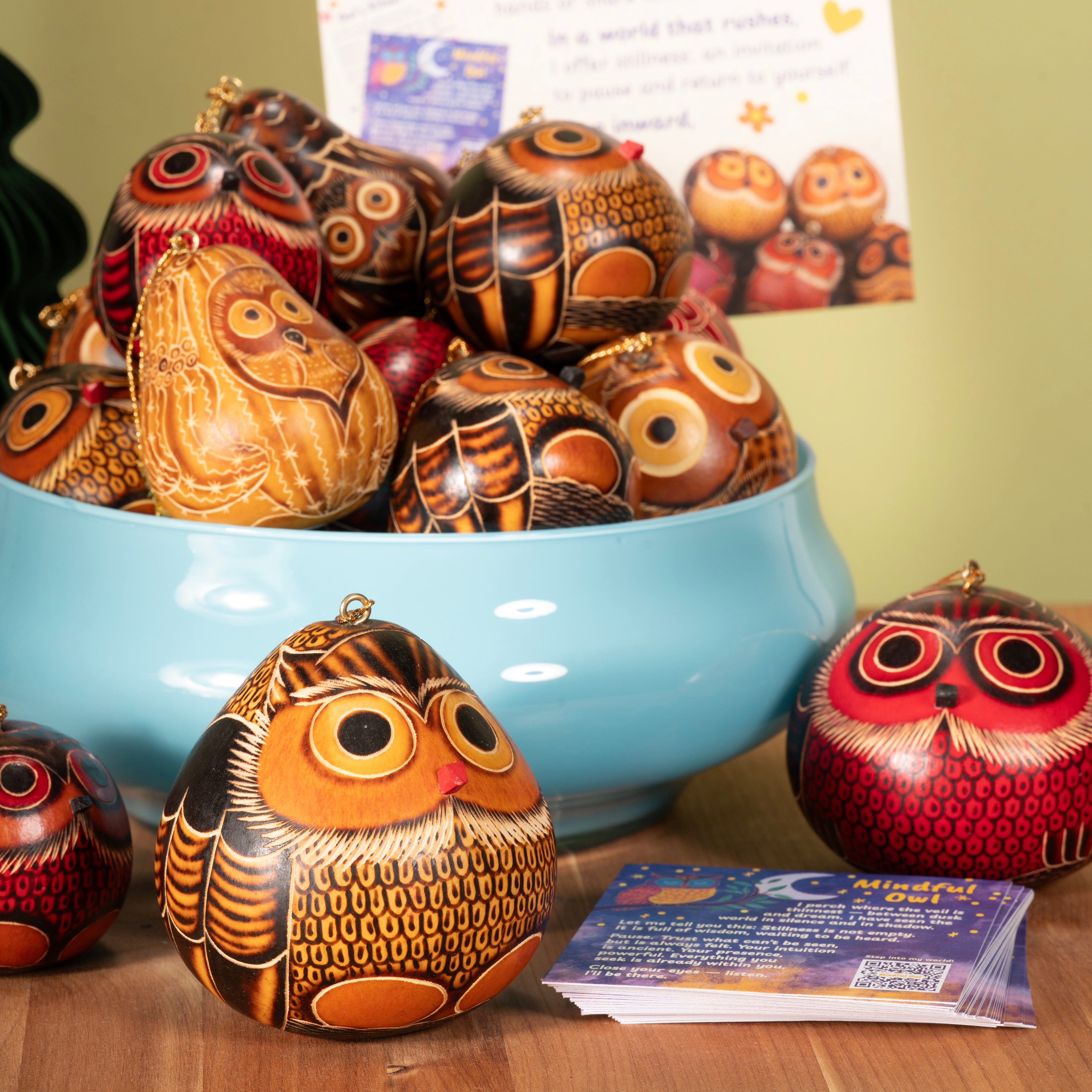 Owls Mix - Gourd Ornament