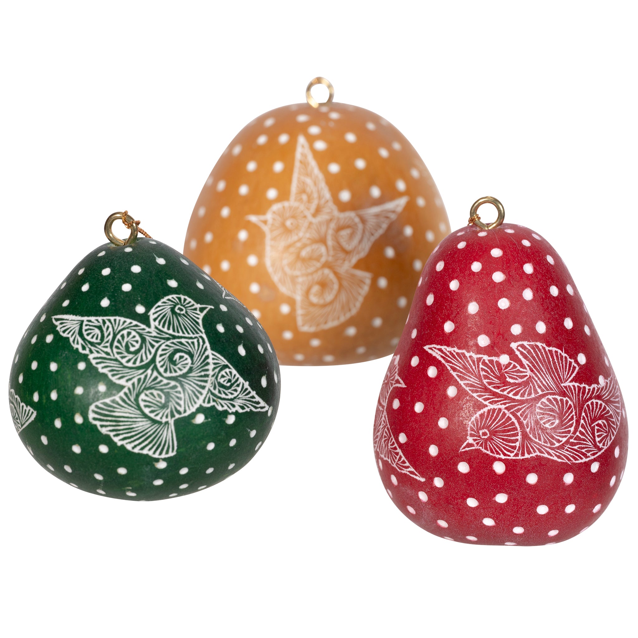 Doves - Mini Gourd Ornament