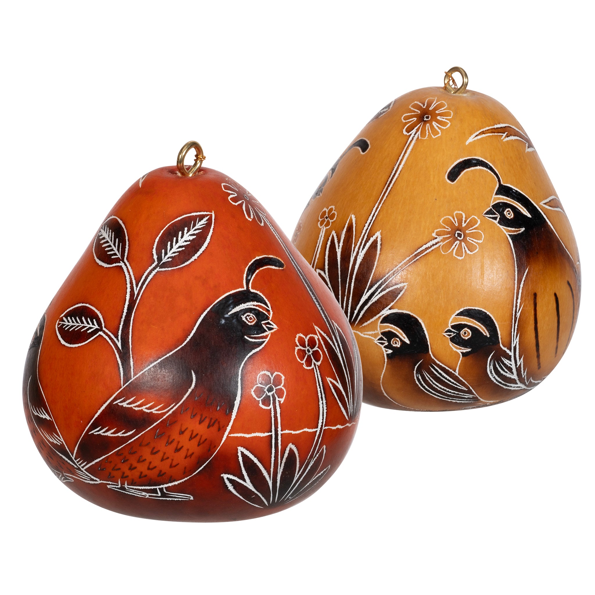 Quail - Gourd Ornament