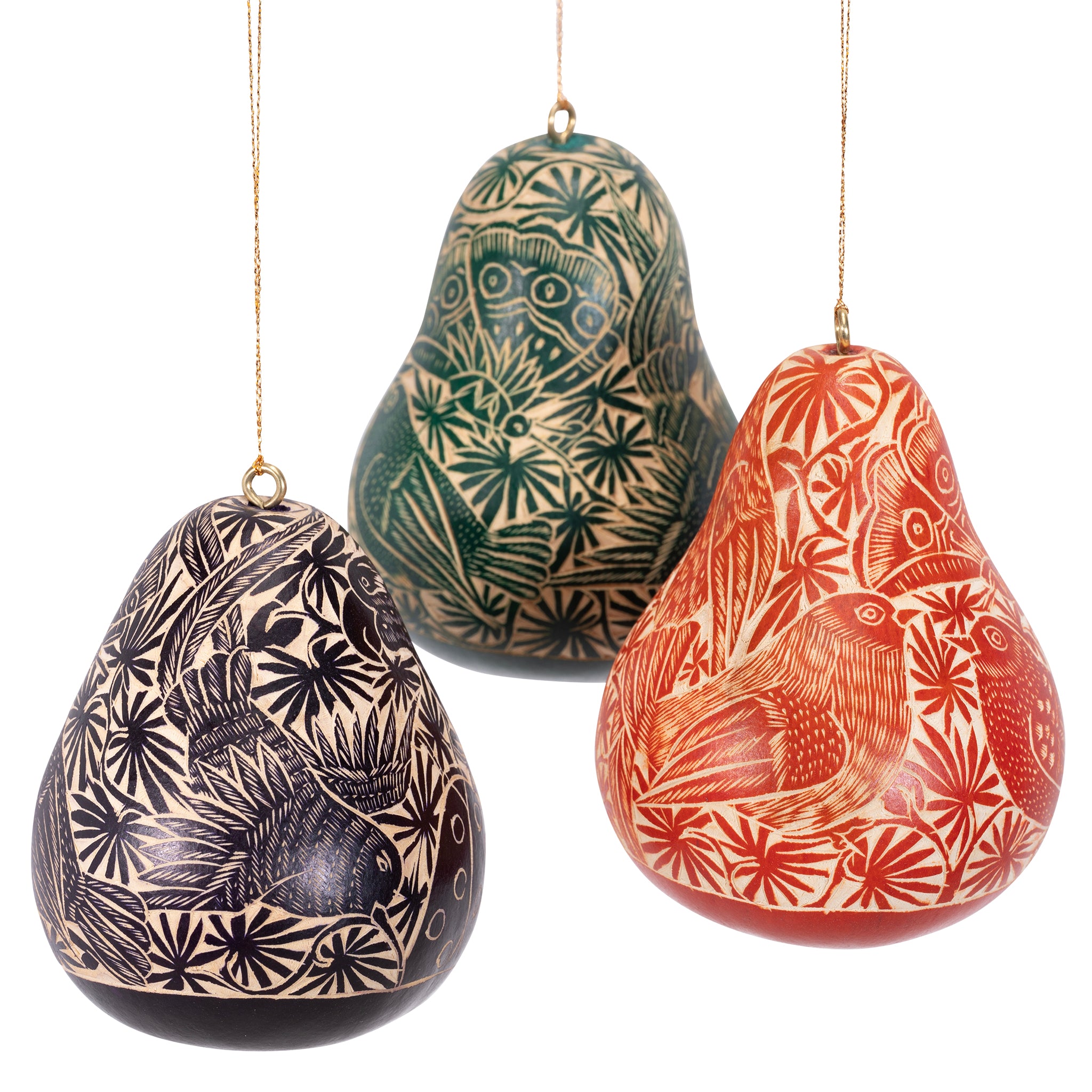 Tropical Birds - Gourd Ornament