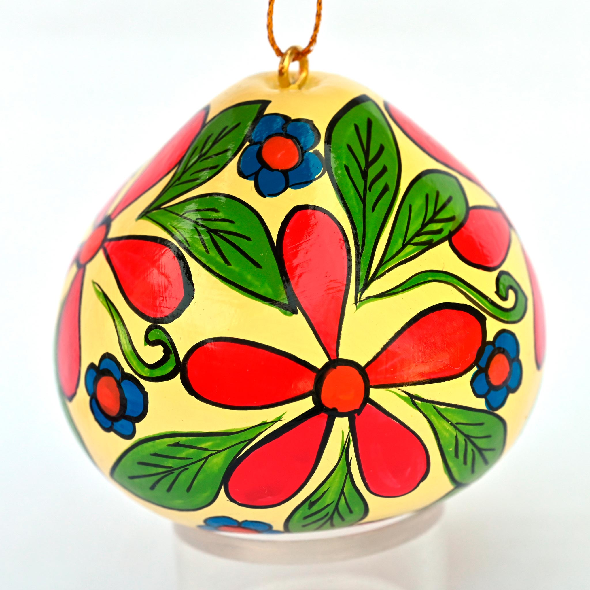 Flowers - Painted Gourd Ornament (sold as 6's)