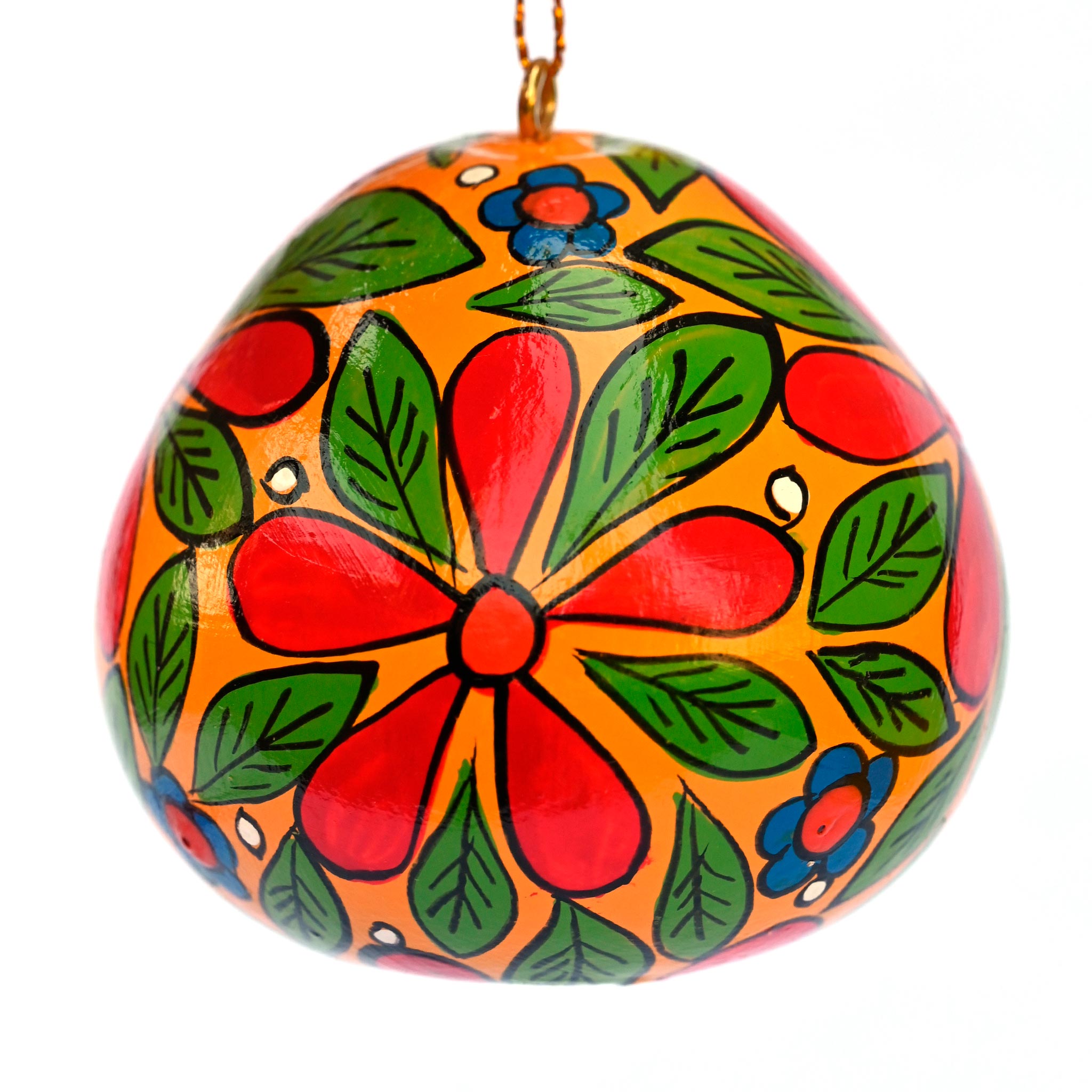 Flowers - Painted Gourd Ornament (sold as 6's)