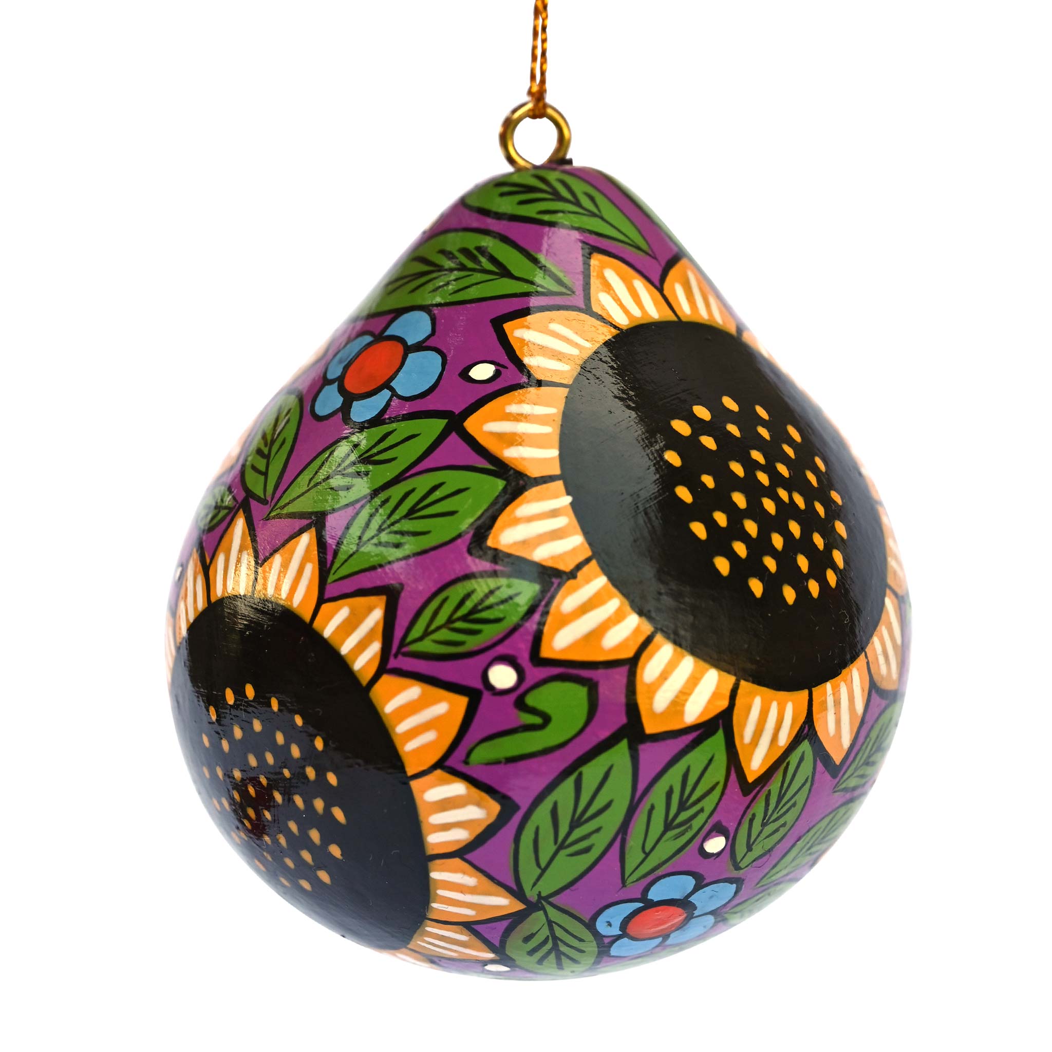 Sunflowers - Painted Gourd Ornament