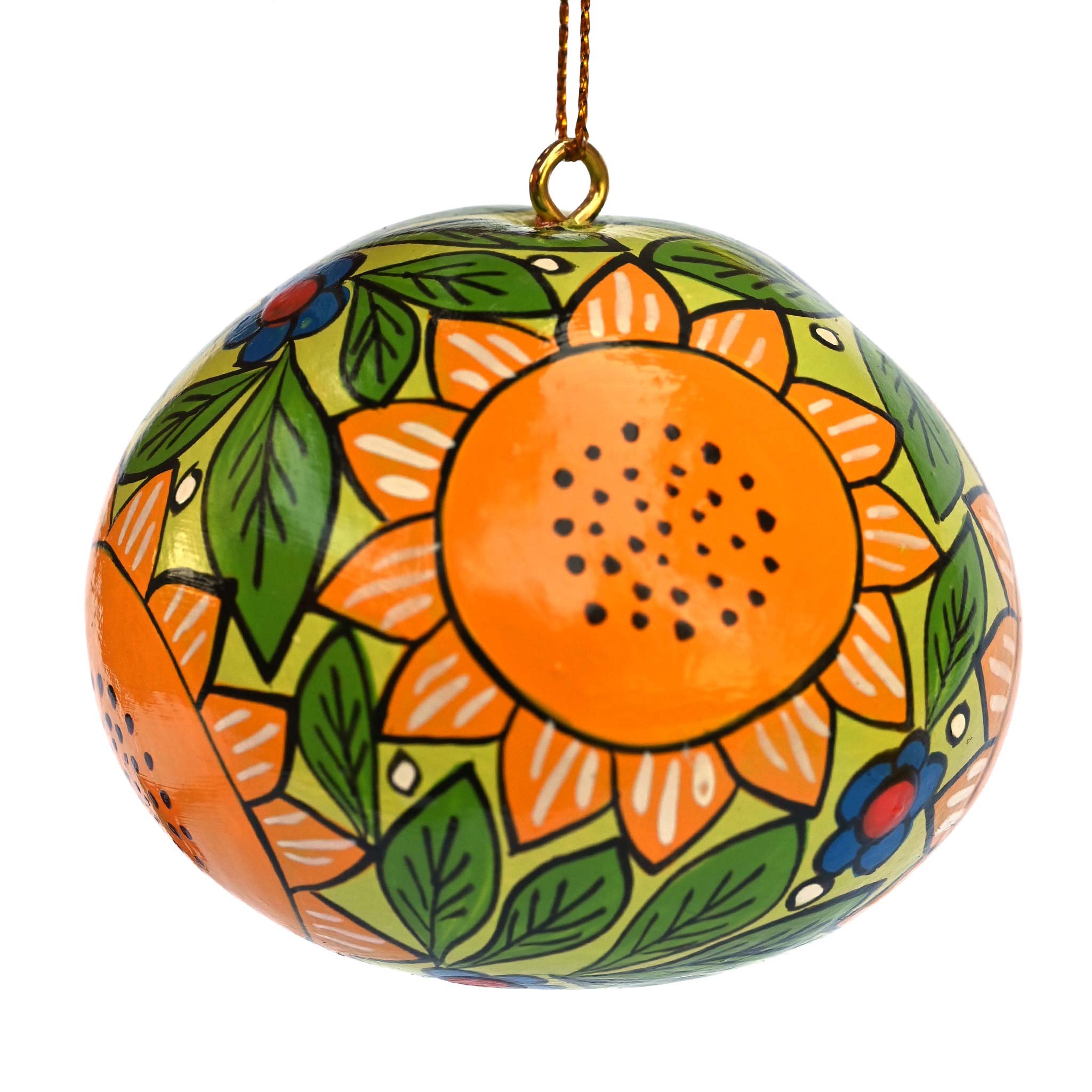Sunflowers - Painted Gourd Ornament