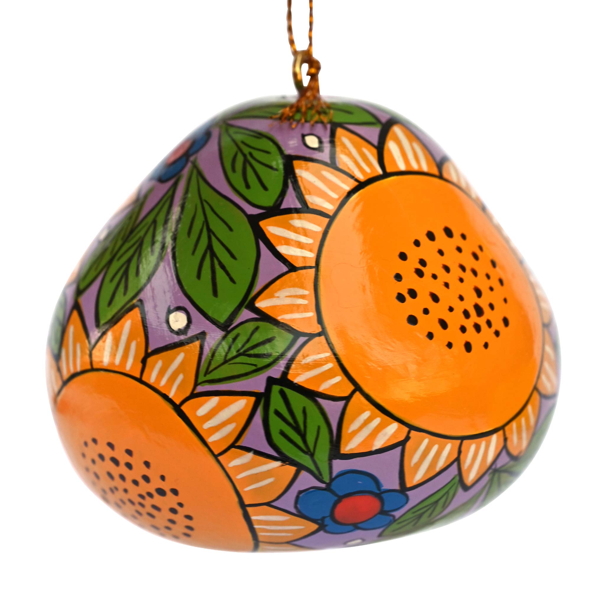 Sunflowers - Painted Gourd Ornament
