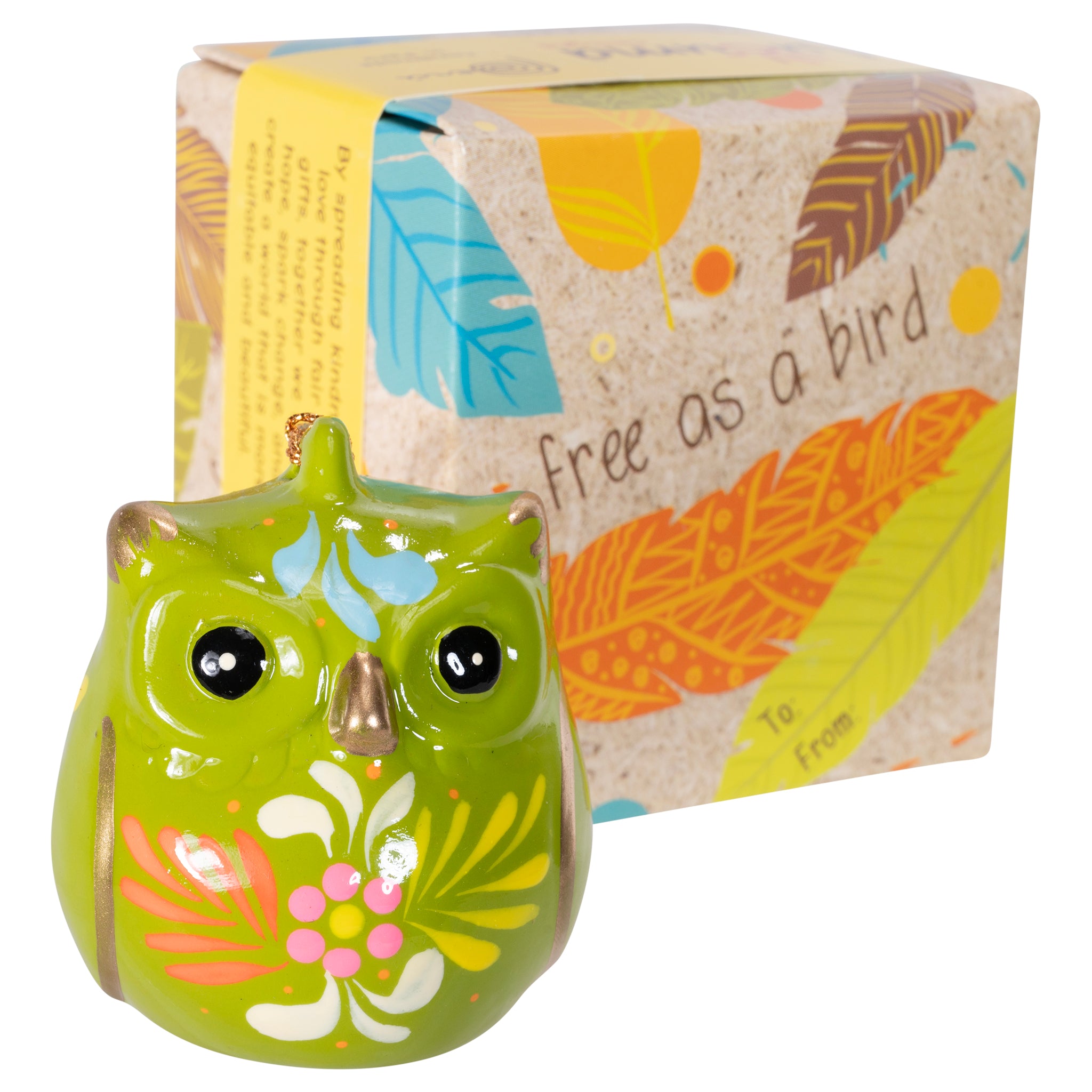 Owl - Confetti Ceramic Ornament