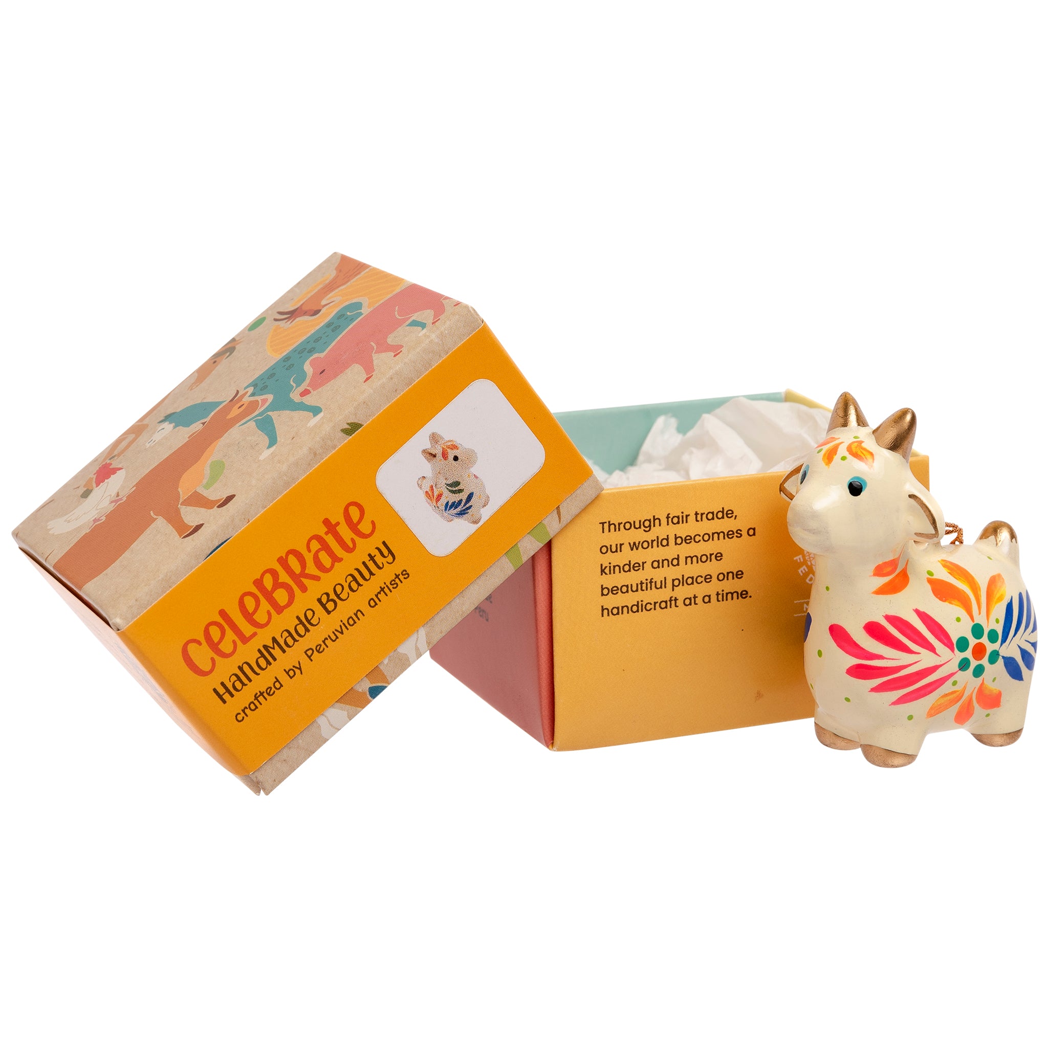 Goat - Confetti Ceramic Ornament