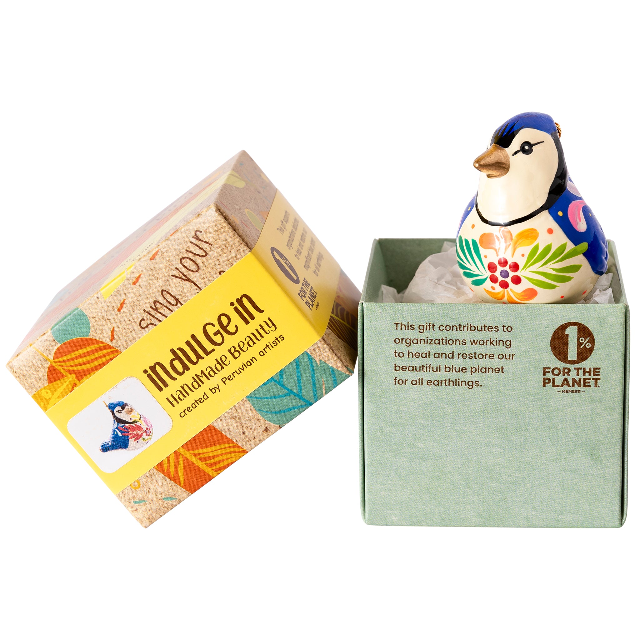 Blue Jay - Confetti Ceramic Ornament