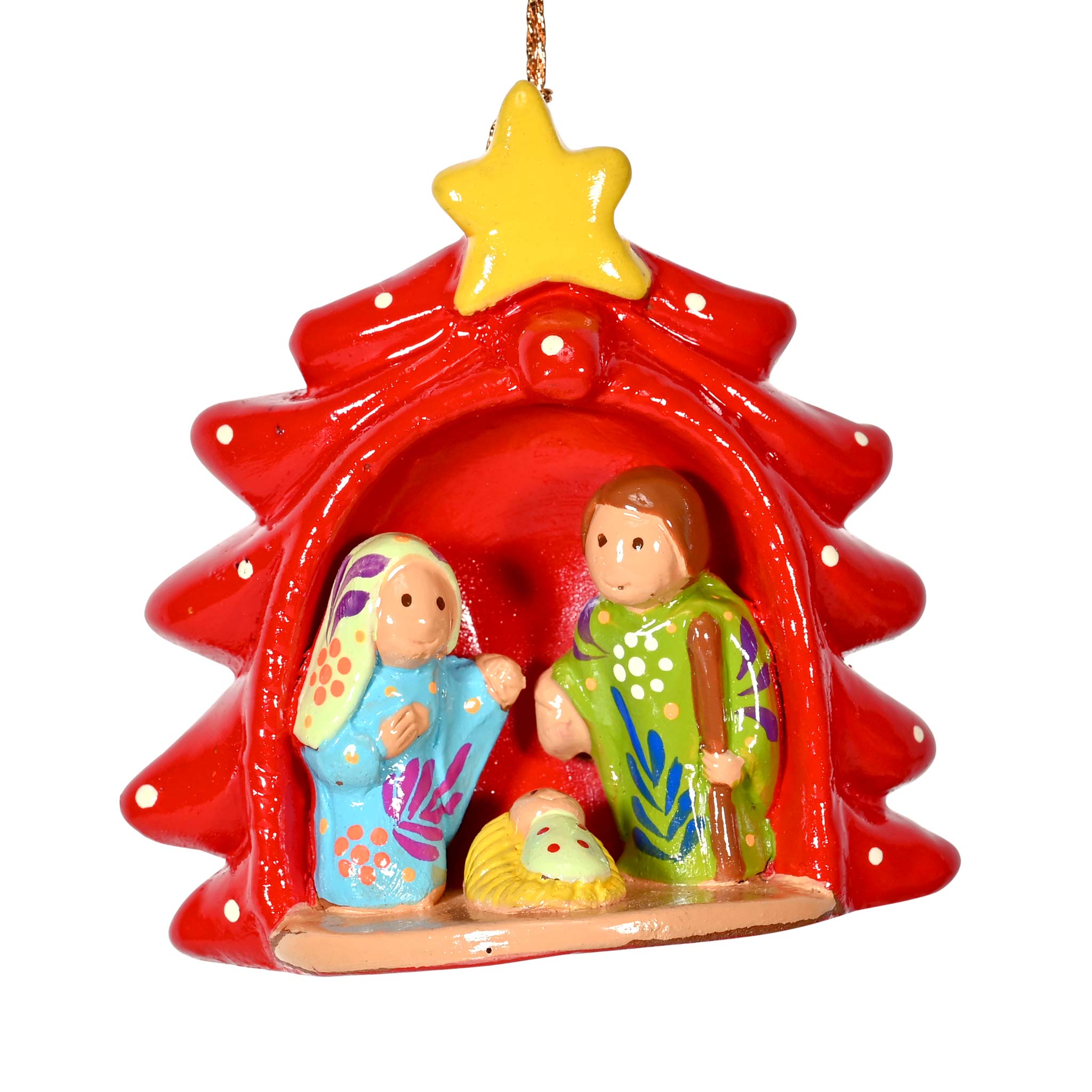 Tree Nativity Ceramic Ornament
