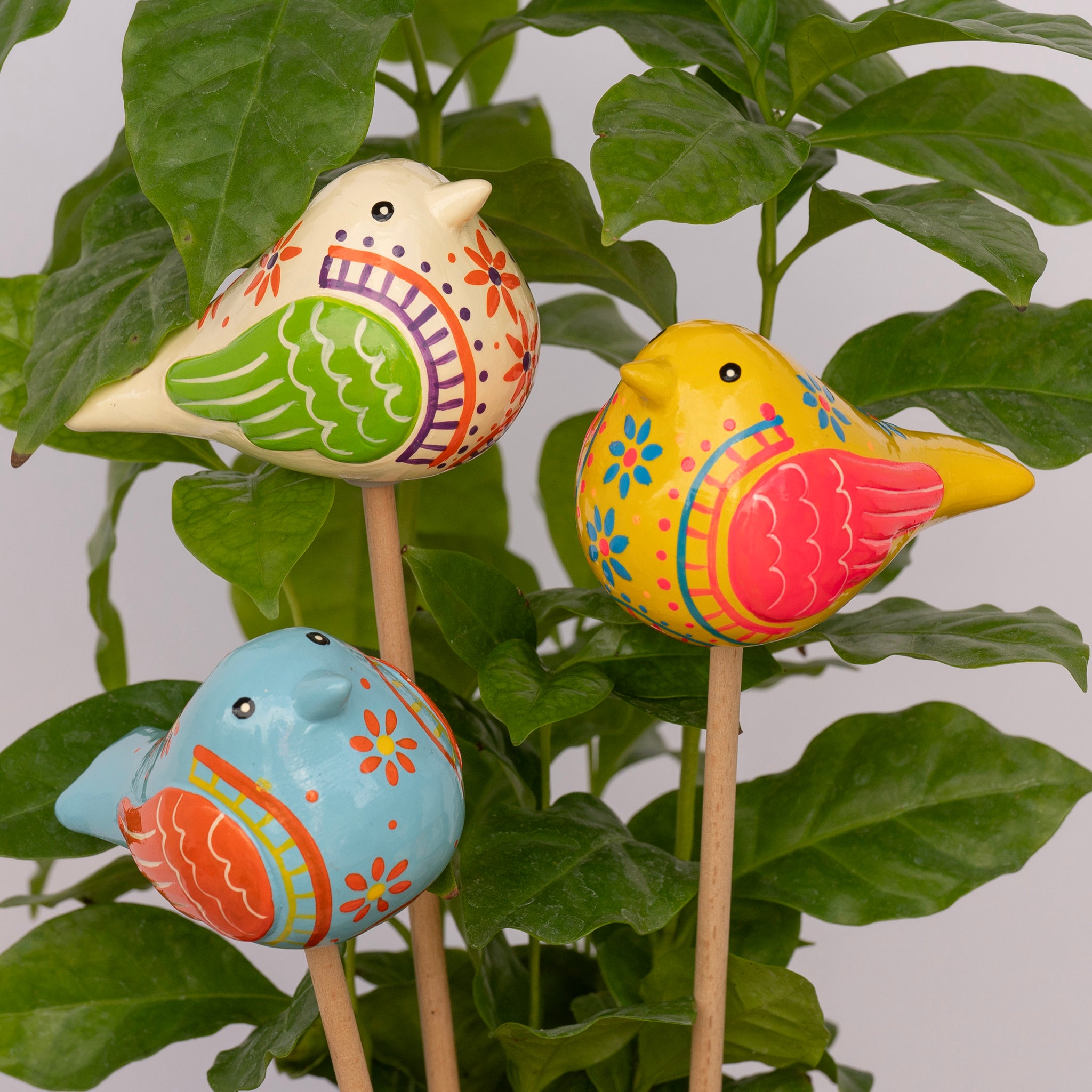 Bird Ceramic Plant Stake Mix (sold as 6's)