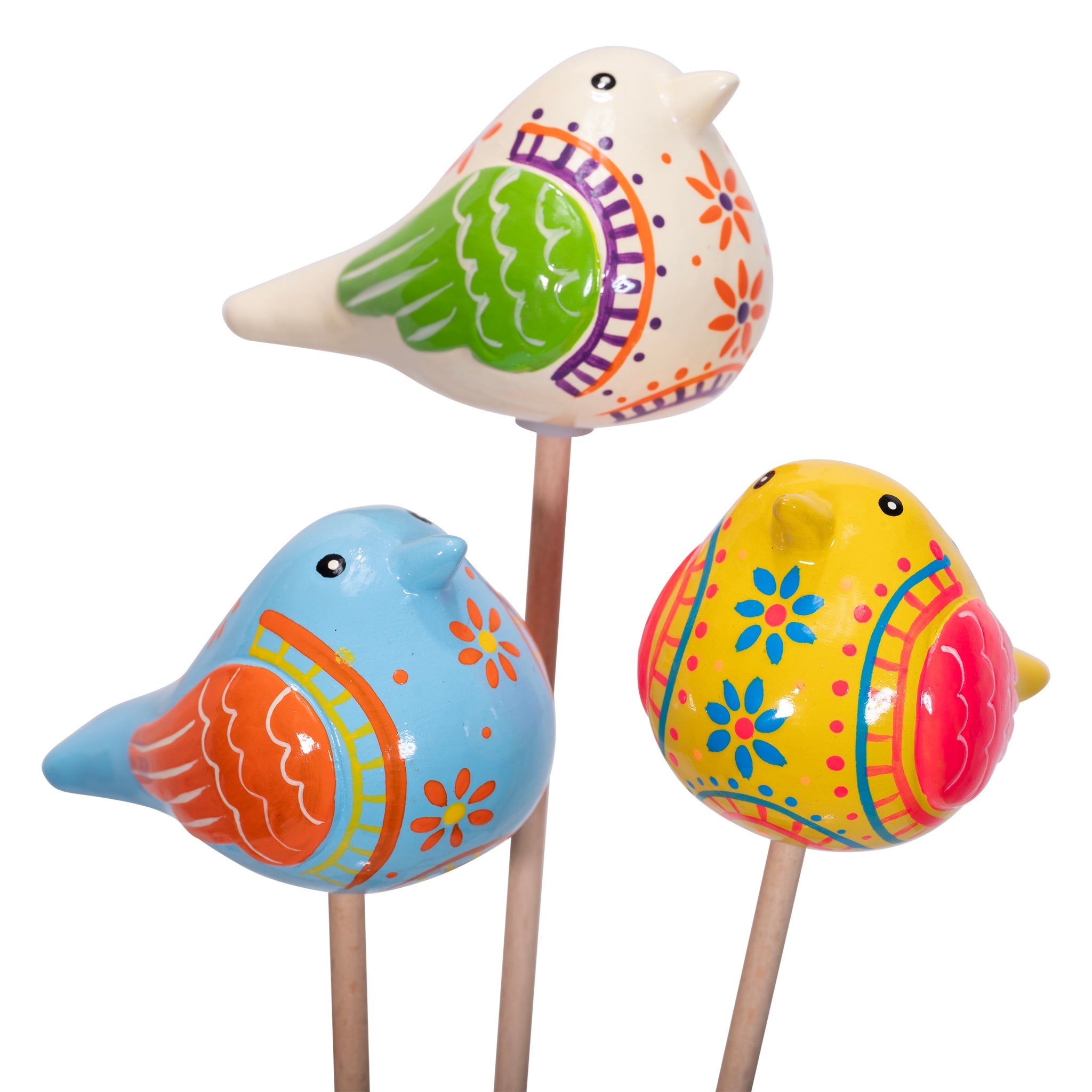 Bird Ceramic Plant Stake Mix (sold as 6's)