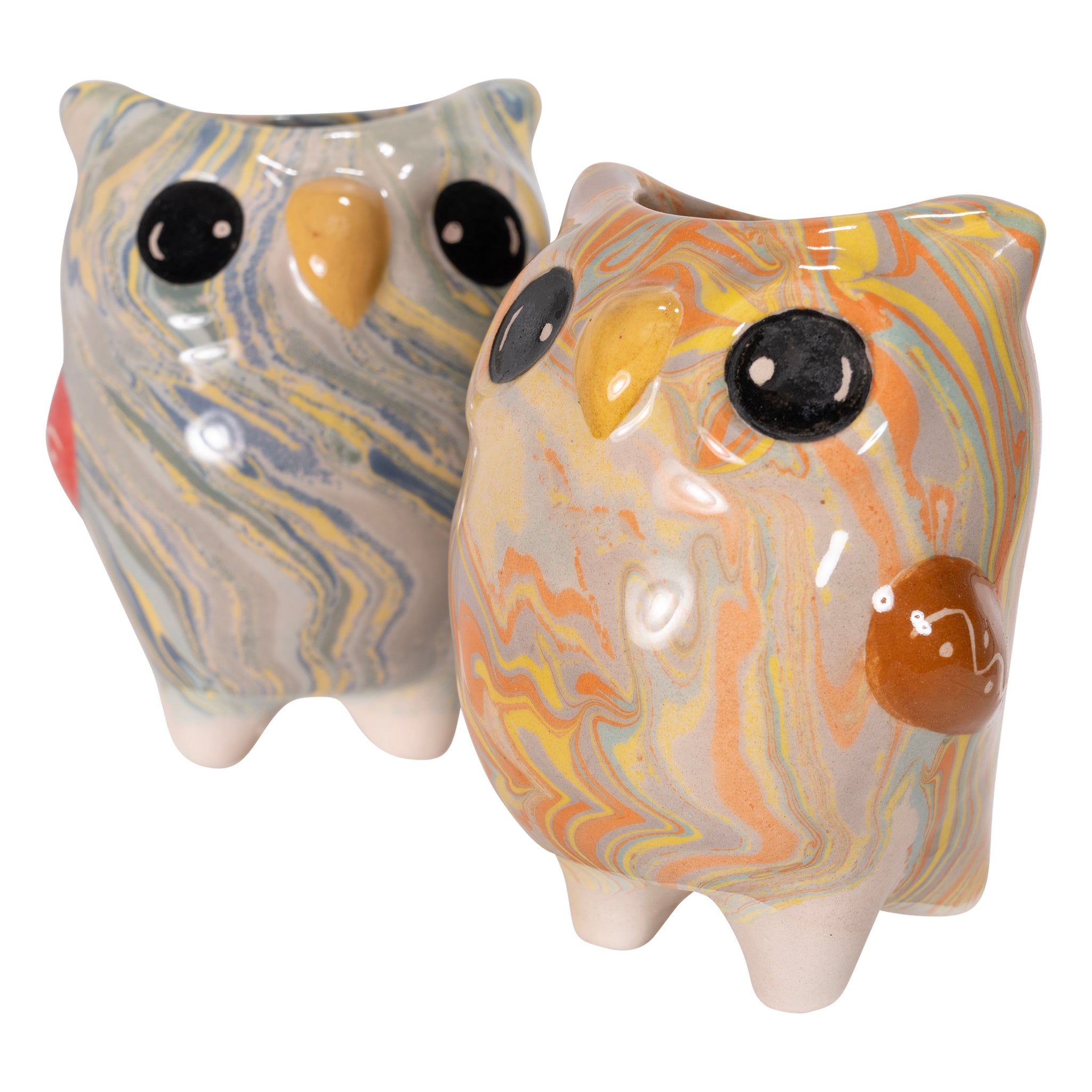 Owl - Swirly Ceramic Plant Pot - Mini - Assorted