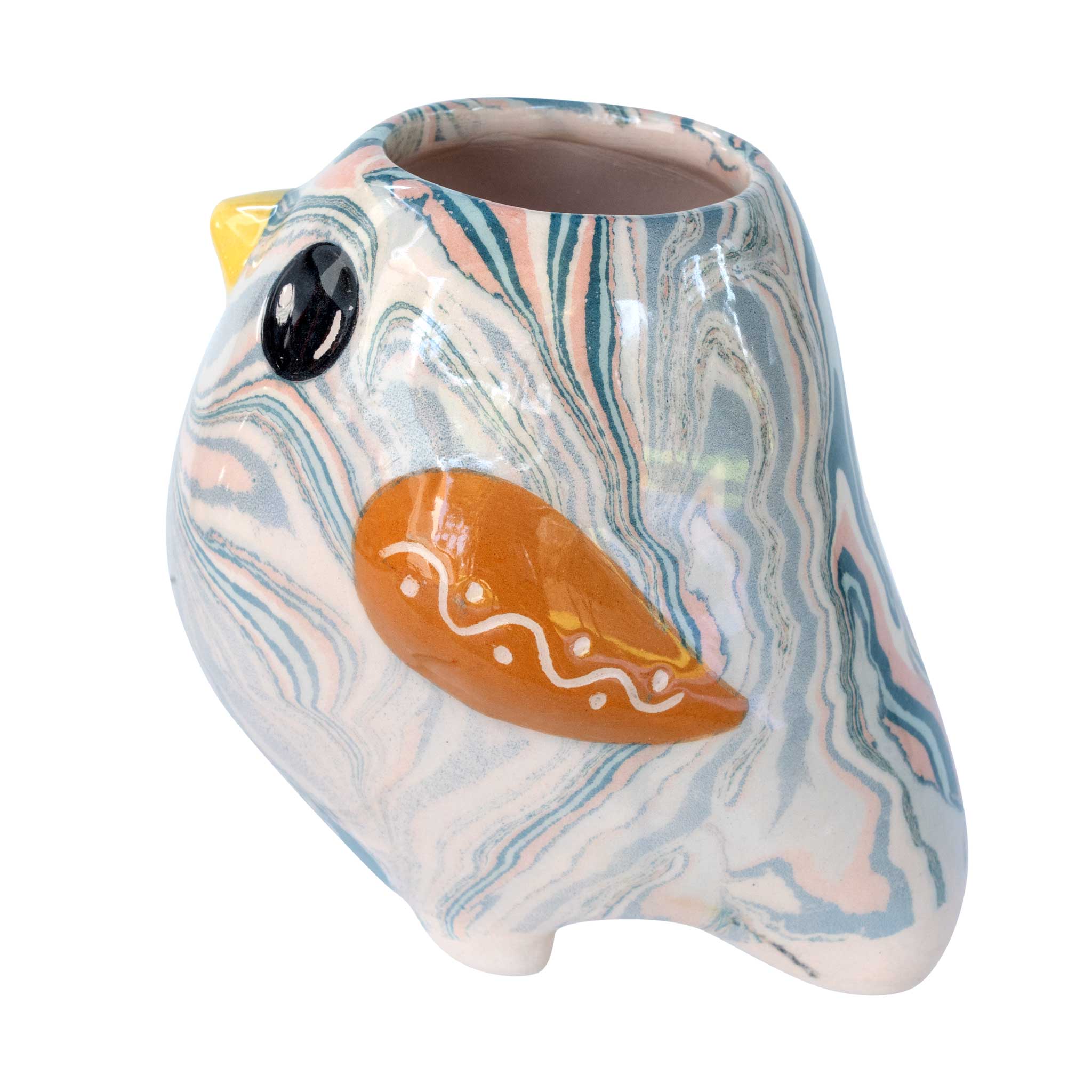 Bird Bobo - Swirly Mini Ceramic Plant Pot - Assorted