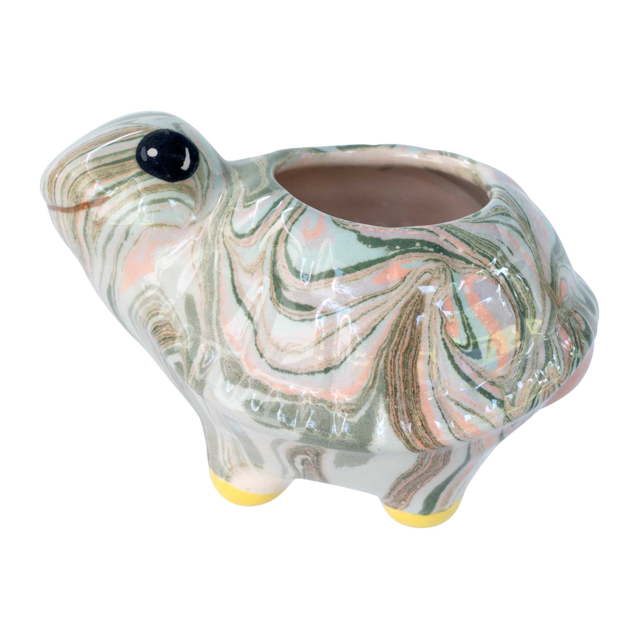 Turtle - Swirly Mini Ceramic Plant Pot - Assorted