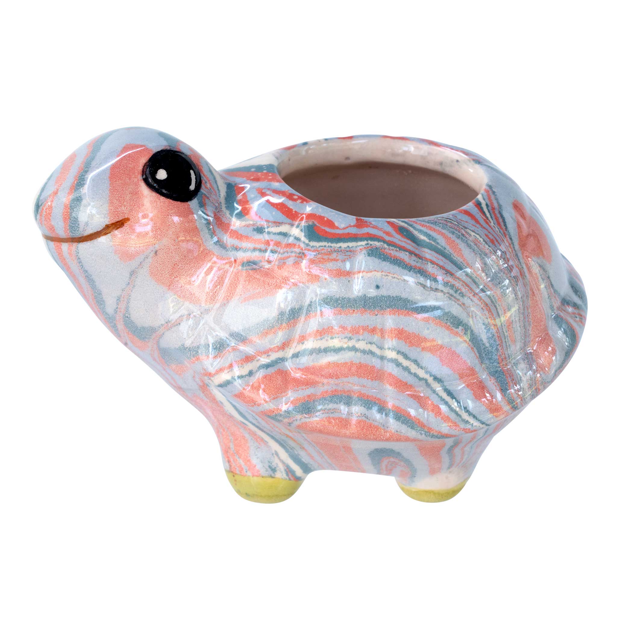 Turtle - Swirly Mini Ceramic Plant Pot - Assorted