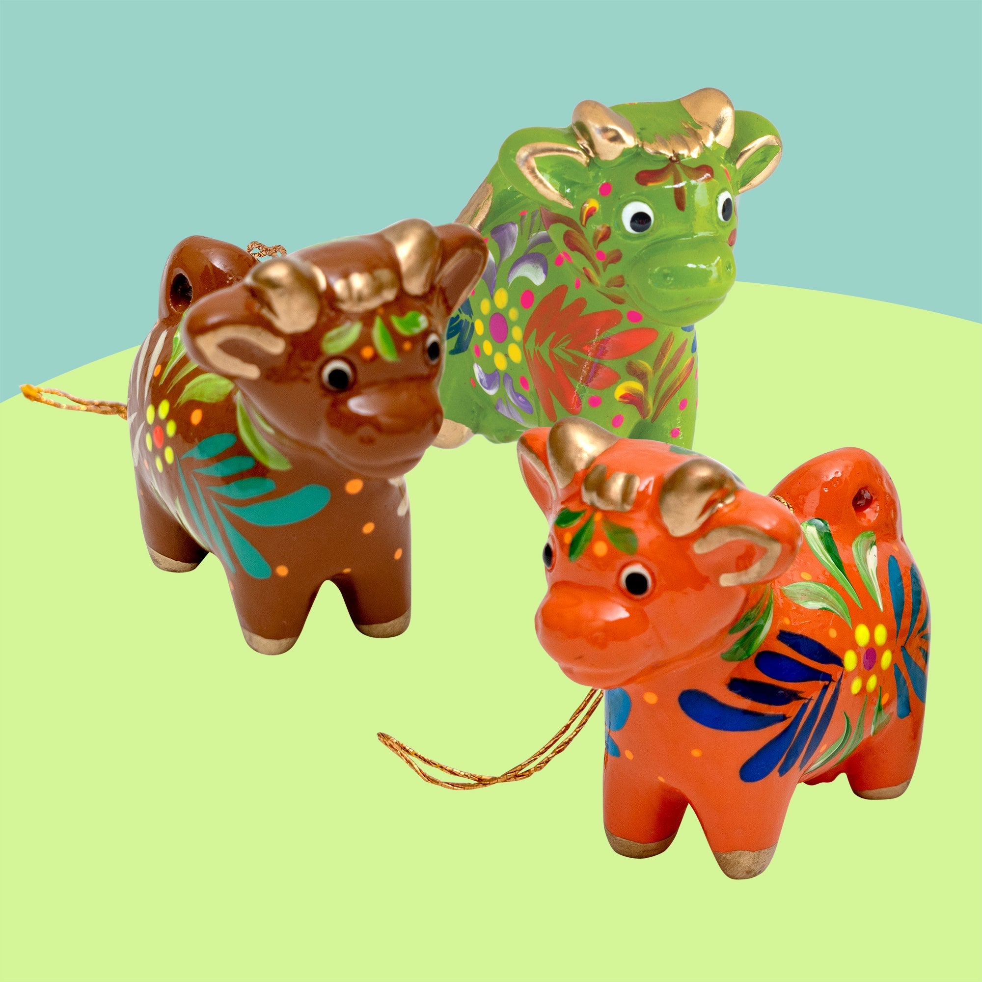 Cow - Confetti Ceramic Ornament