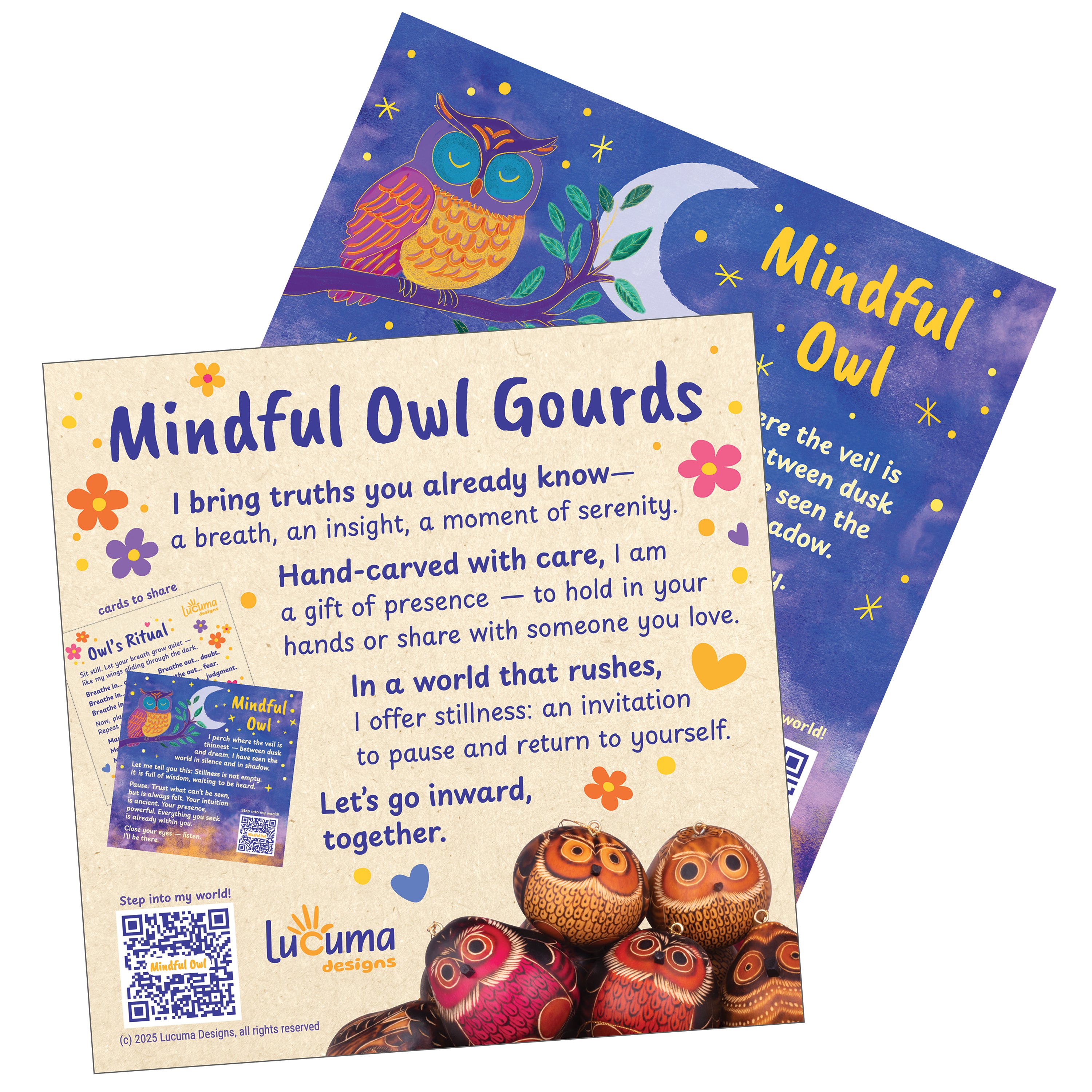 Mindful Owl Sign – In-Store Storytelling Aid (6x6")