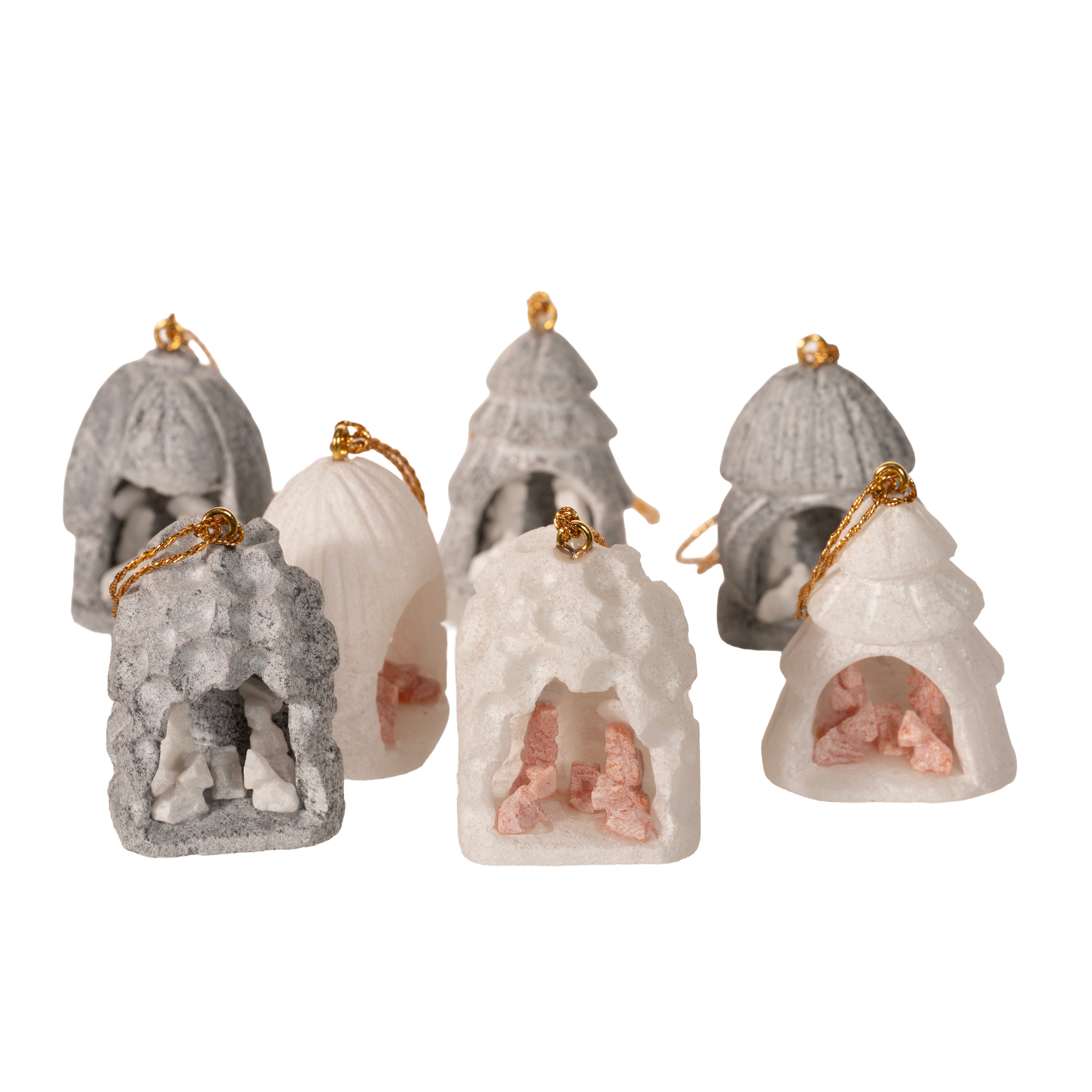Mini Nativity Alabaster Carved Ornament, 1.25"