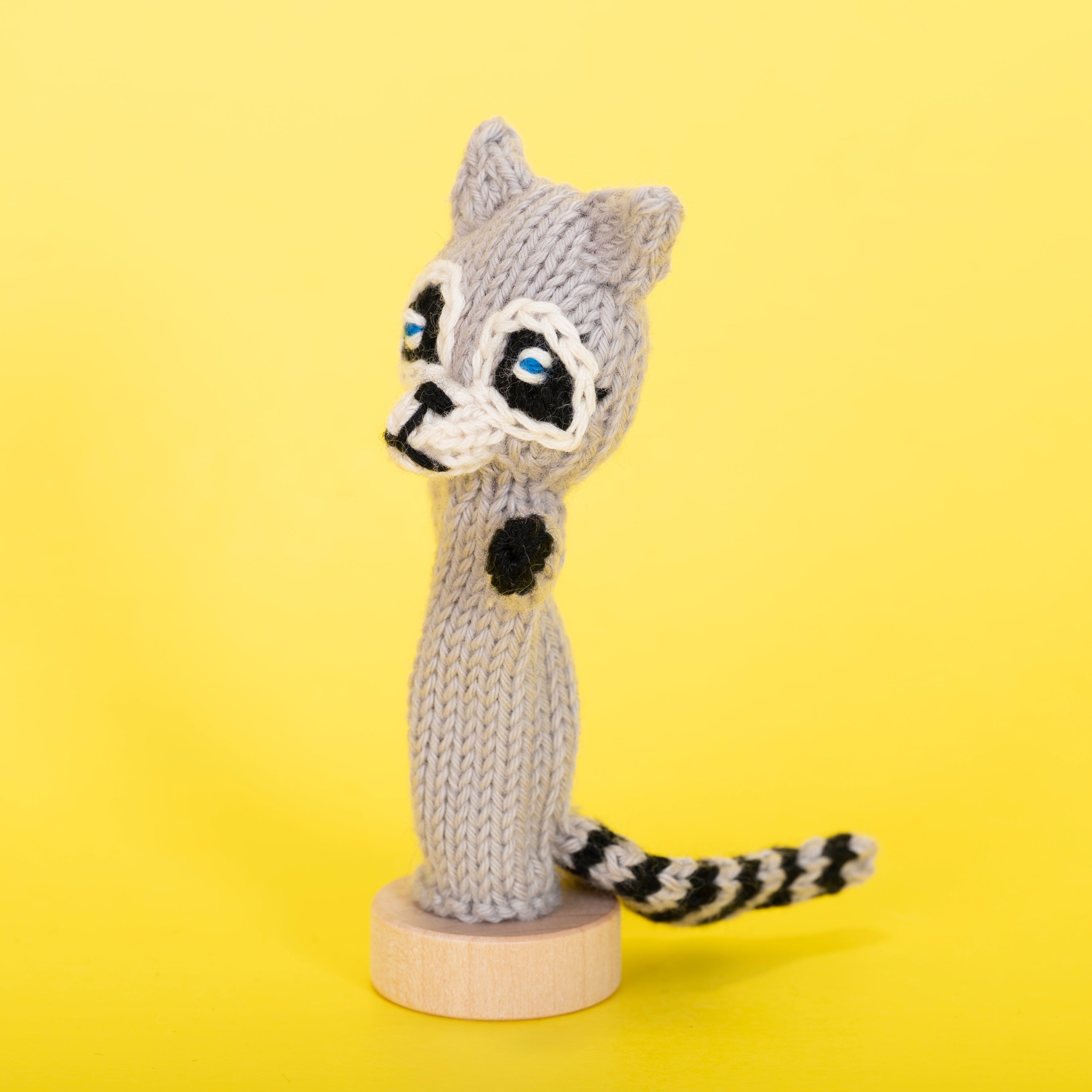 Raccoon - Bright Organic Cotton Finger Puppet