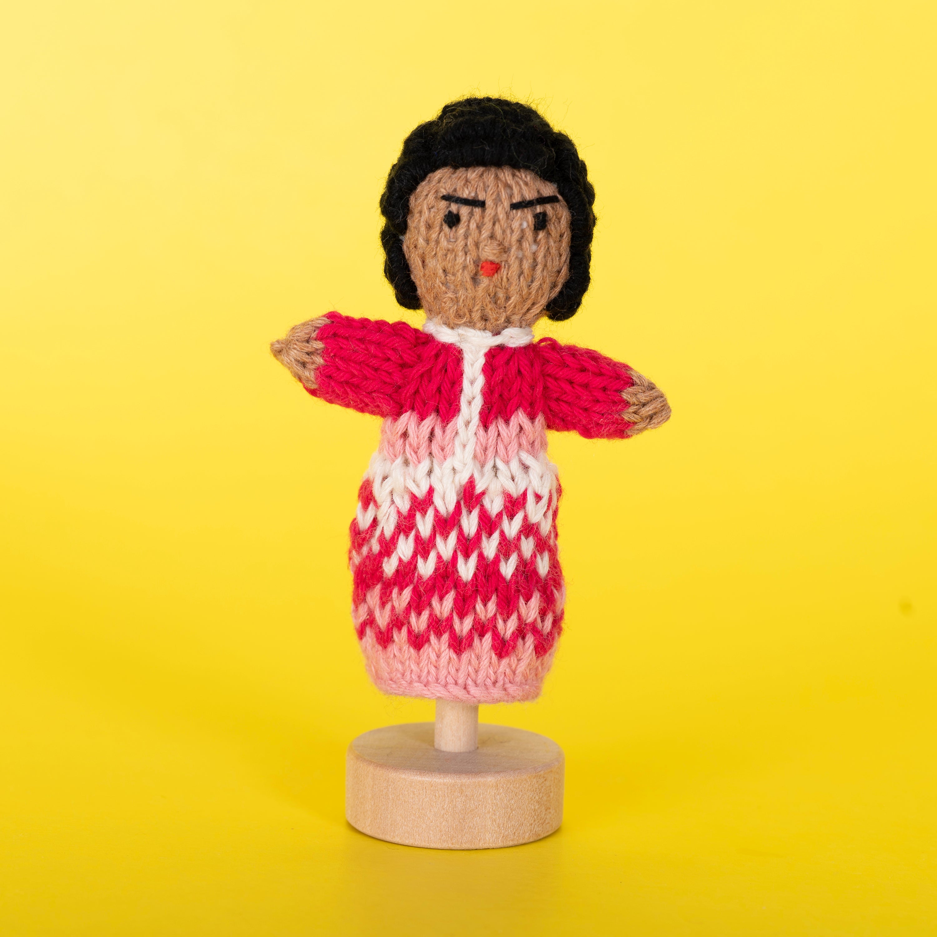 African American Girl - Organic Cotton Finger Puppet