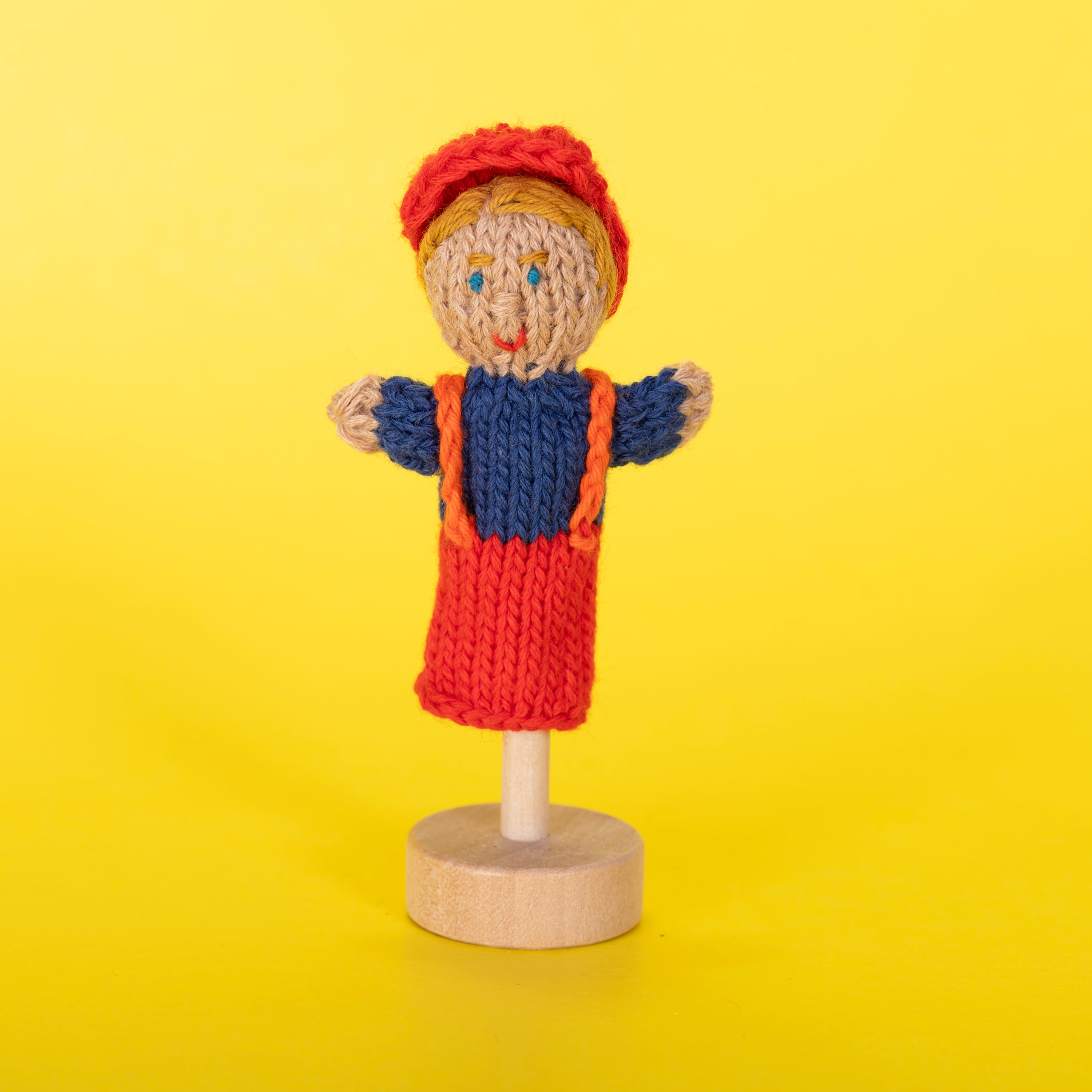 African American Boy - Organic Cotton Finger Puppet