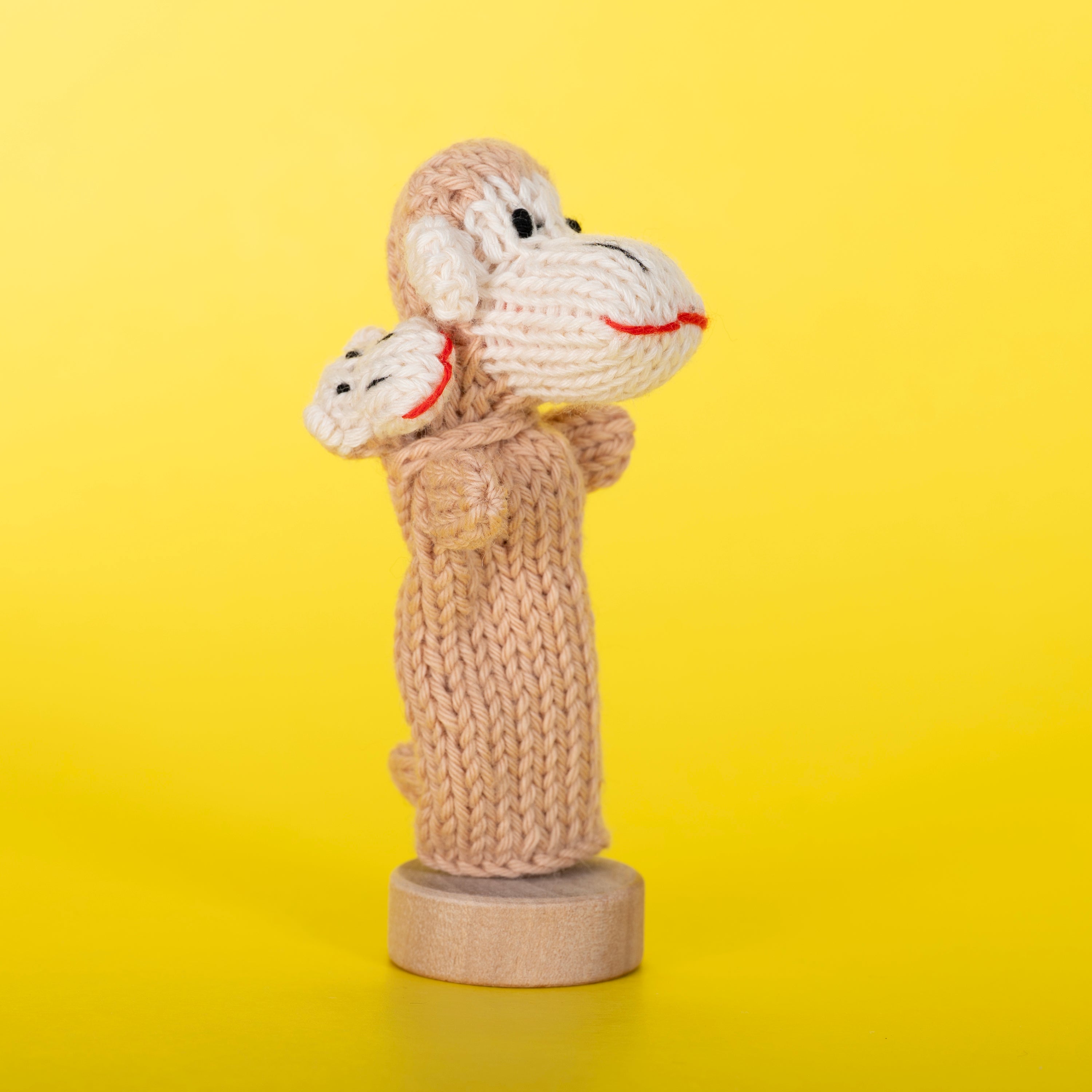 Monkey Mom & Baby - Bright Organic Cotton Finger Puppet