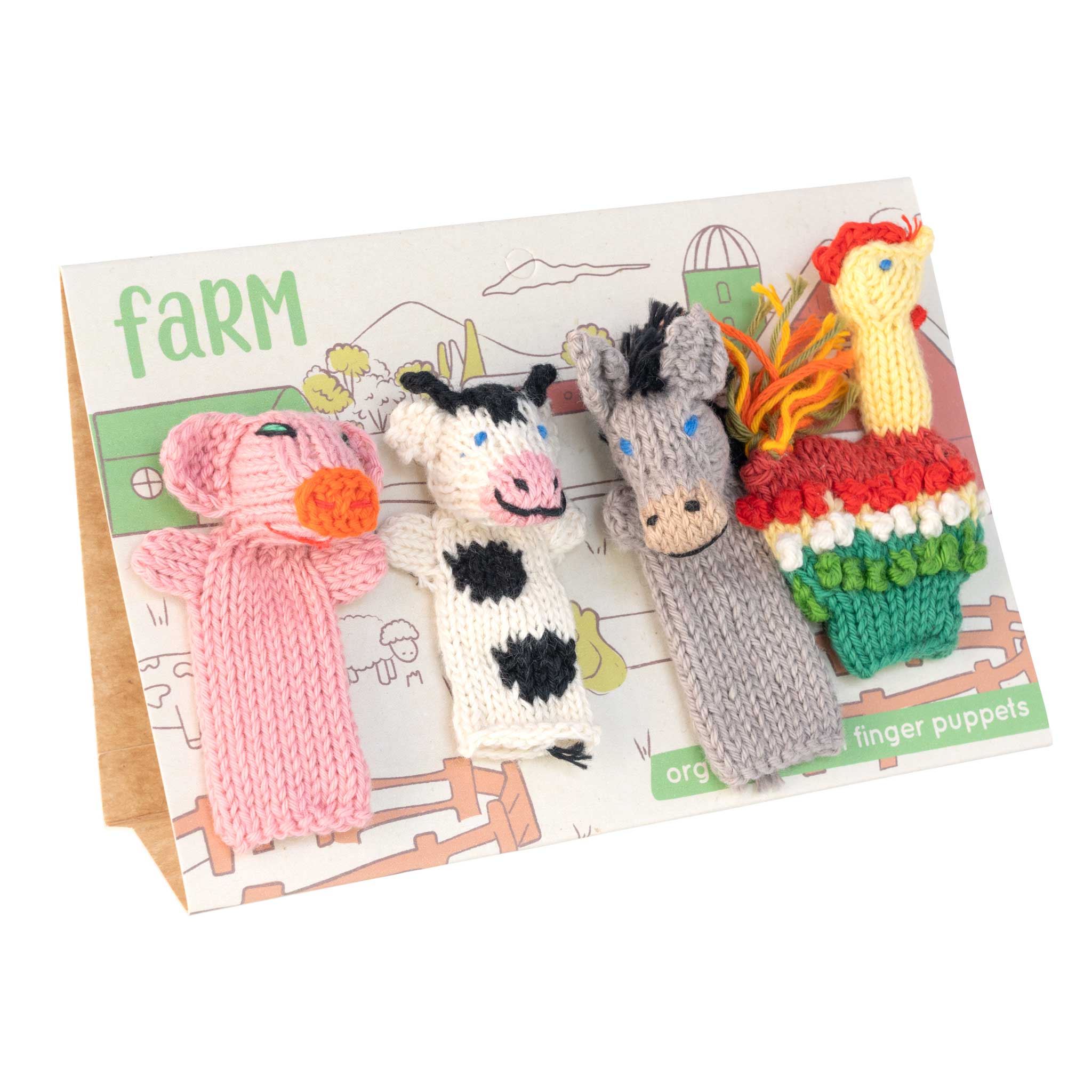 Farm Story Pack of 4 - Organic Cotton Finger Puppets