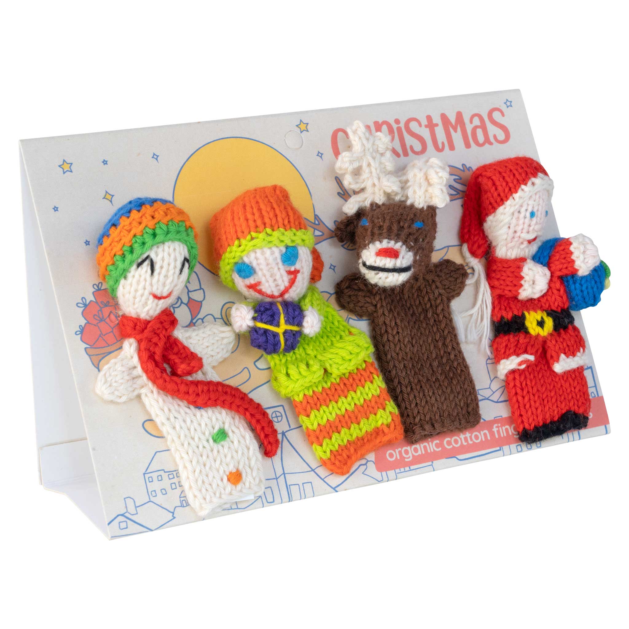 Christmas Story Pack of 4 - Organic Cotton Finger Puppets