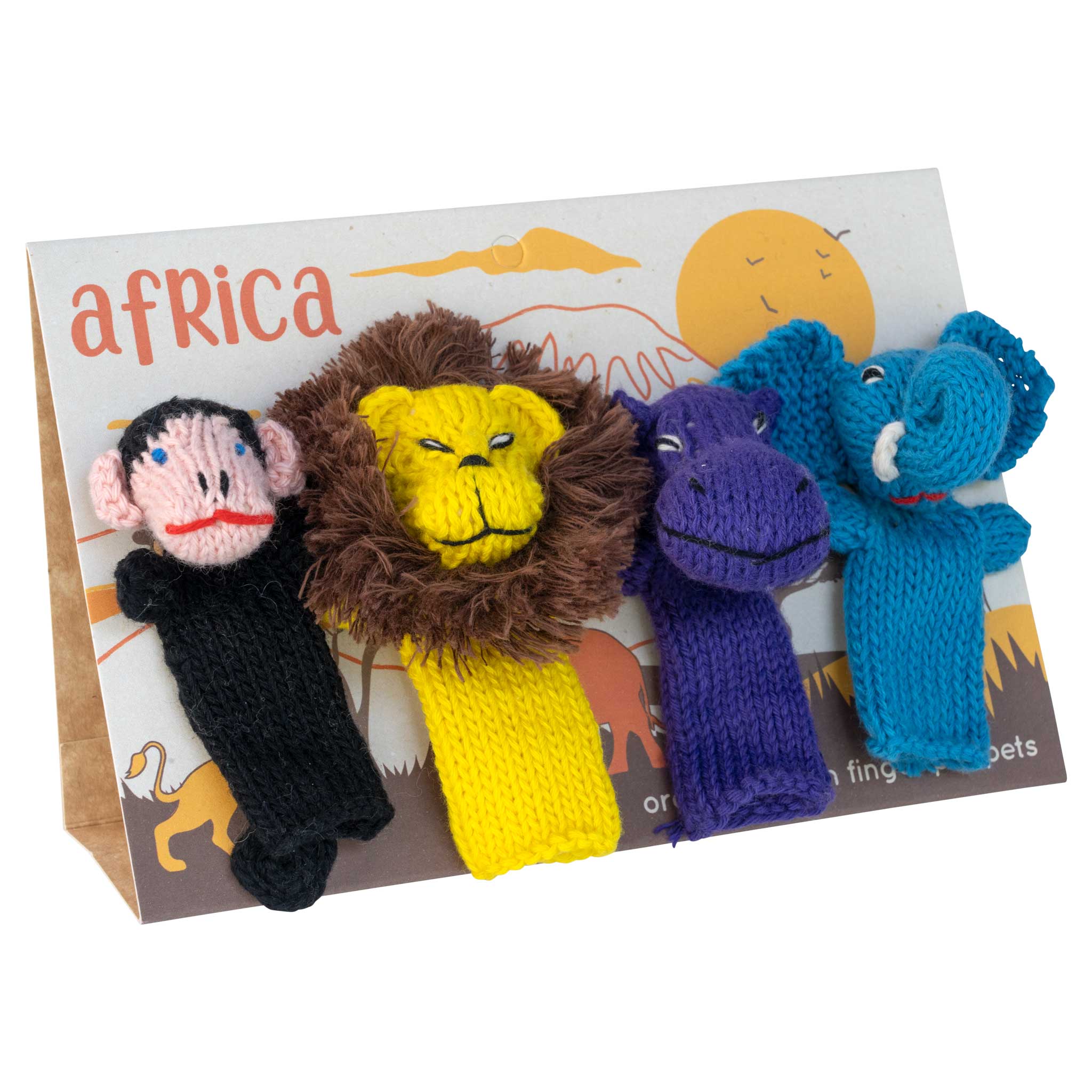 Africa Story Pack of 4 - Organic Cotton Finger Puppets