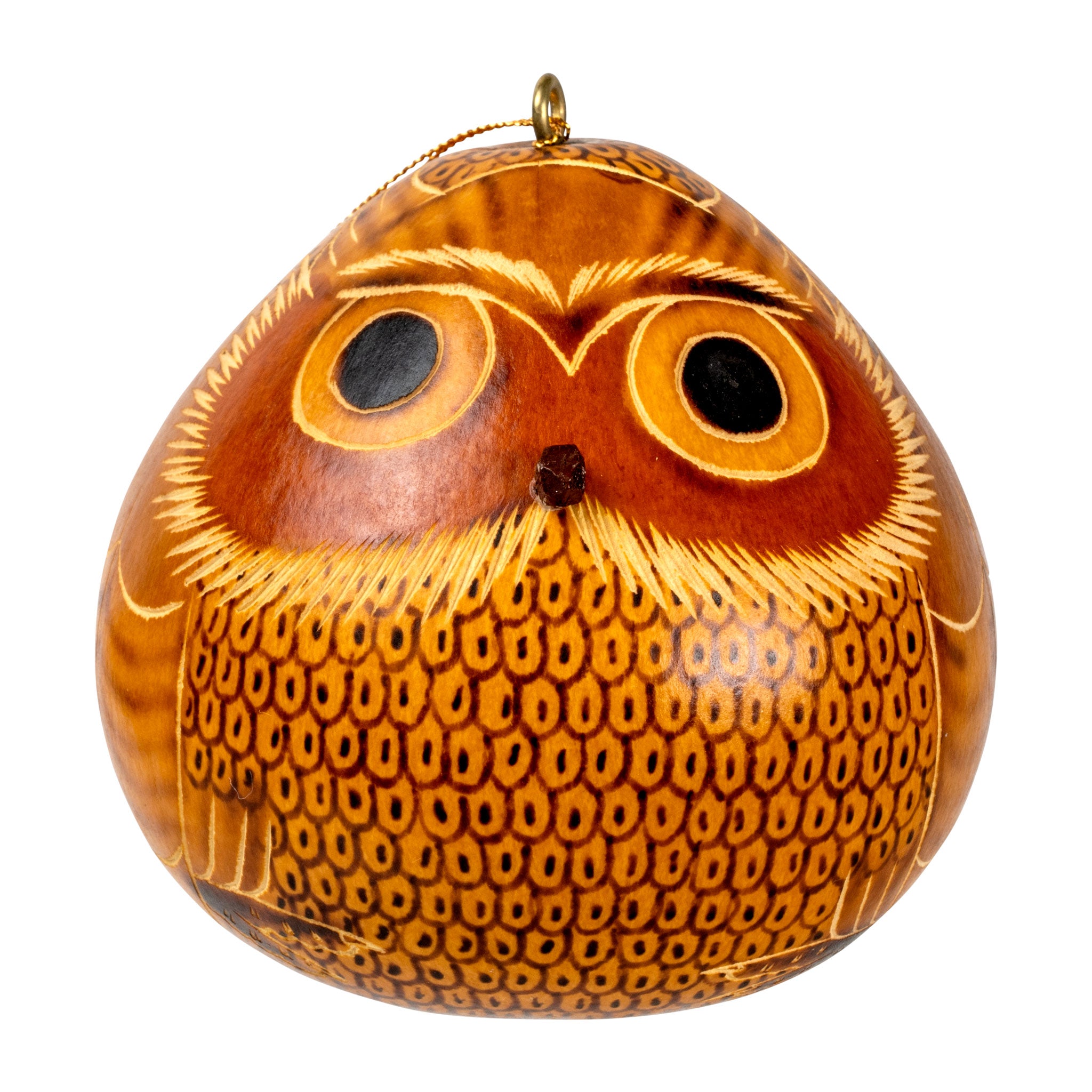 Blond Owl - Gourd Ornament