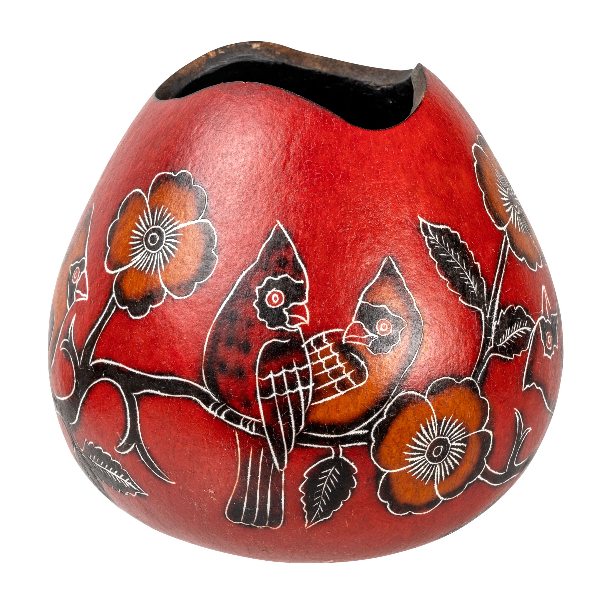 Cardinals - Medium Gourd Vessel