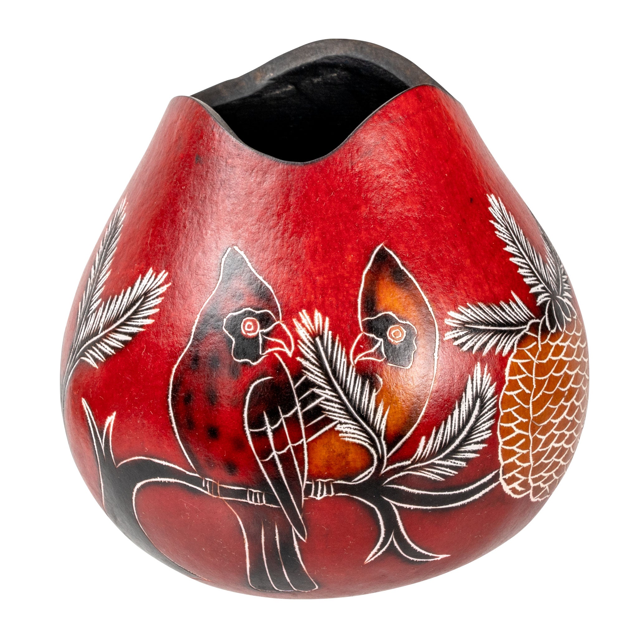 Cardinals - Mini Gourd Vessel