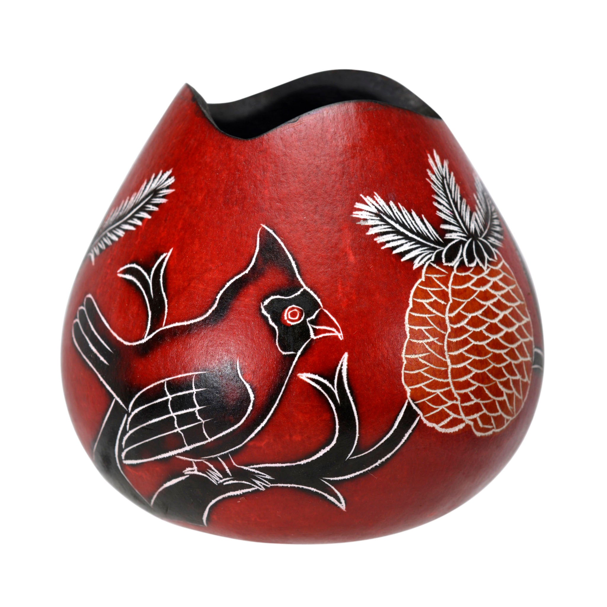 Cardinals - Mini Gourd Vessel