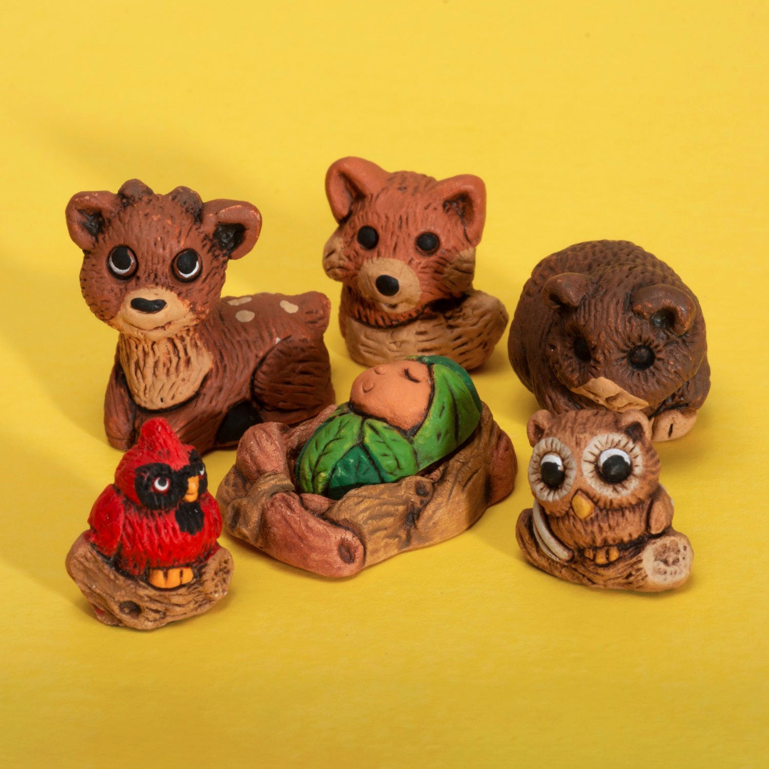 Woodsy - Mini Nativity Set of 9, 1"H