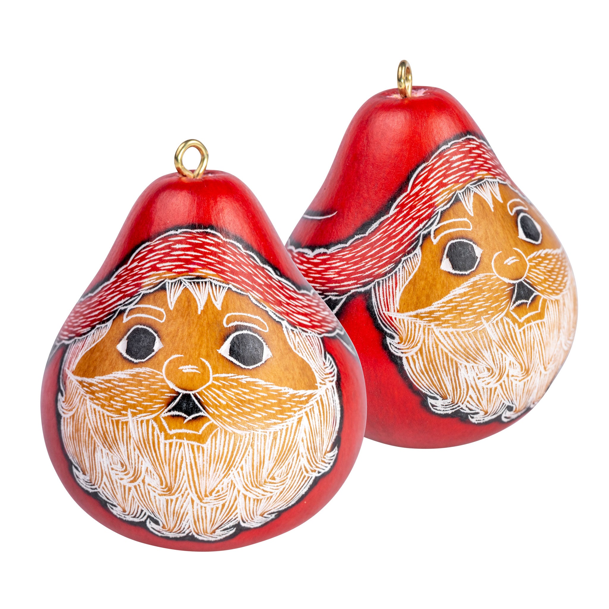 Santa Smile - Mini Gourd Ornament