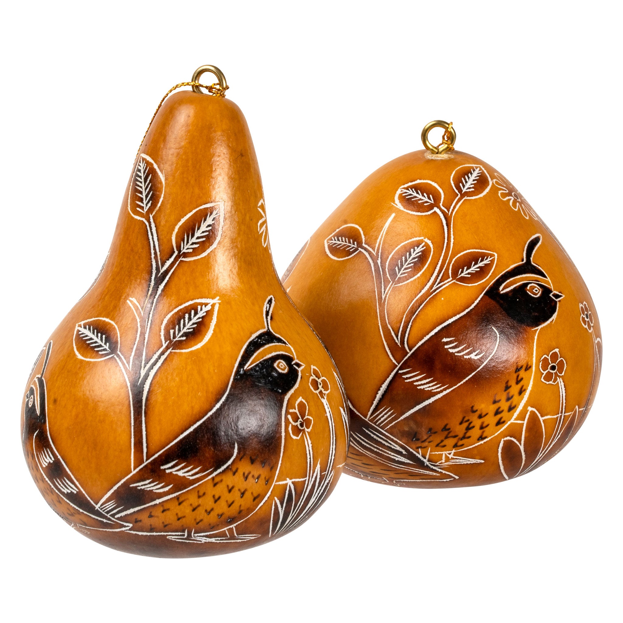 Quail - Gourd Ornament