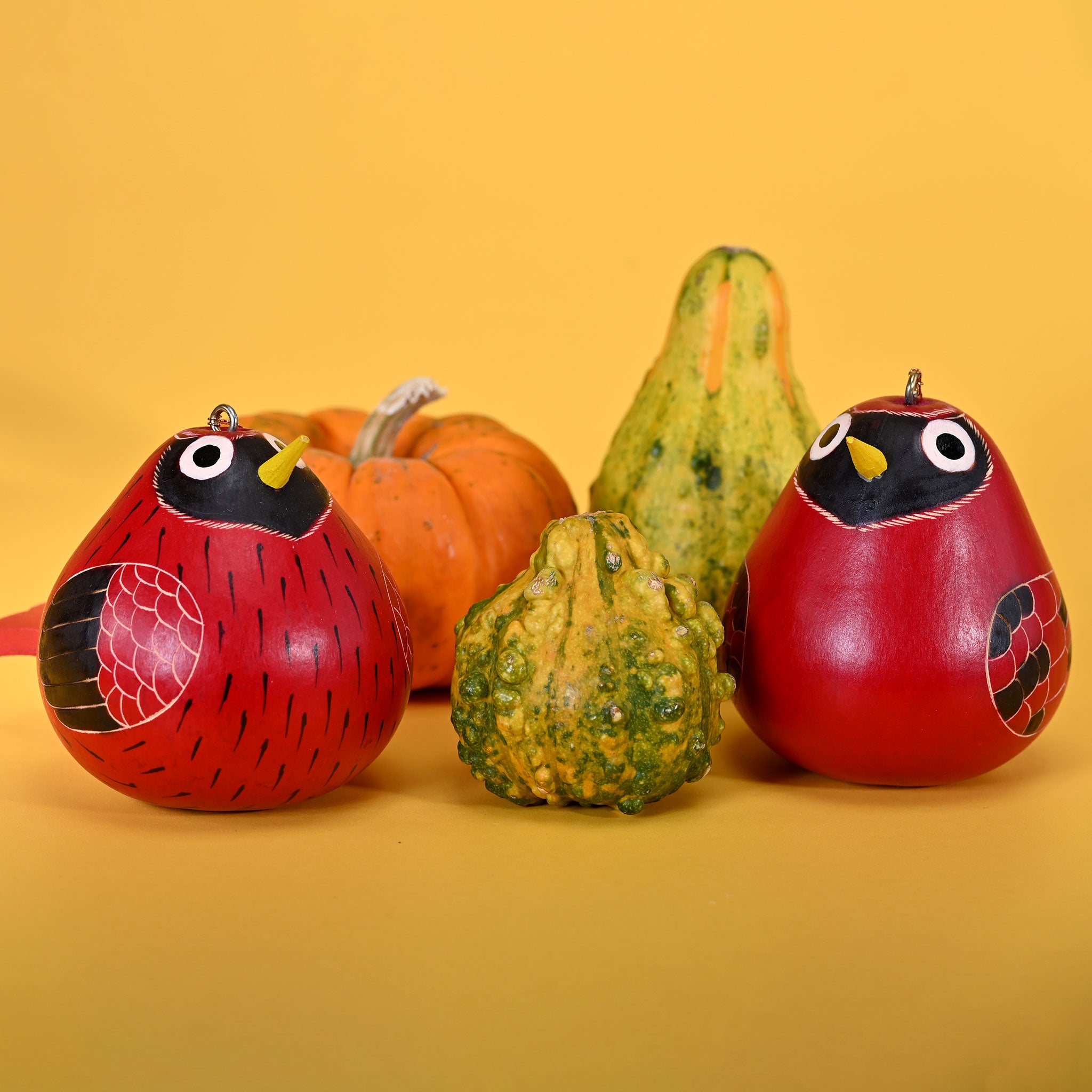 Cardinal Birdie - Gourd Ornament (sold in 6's)