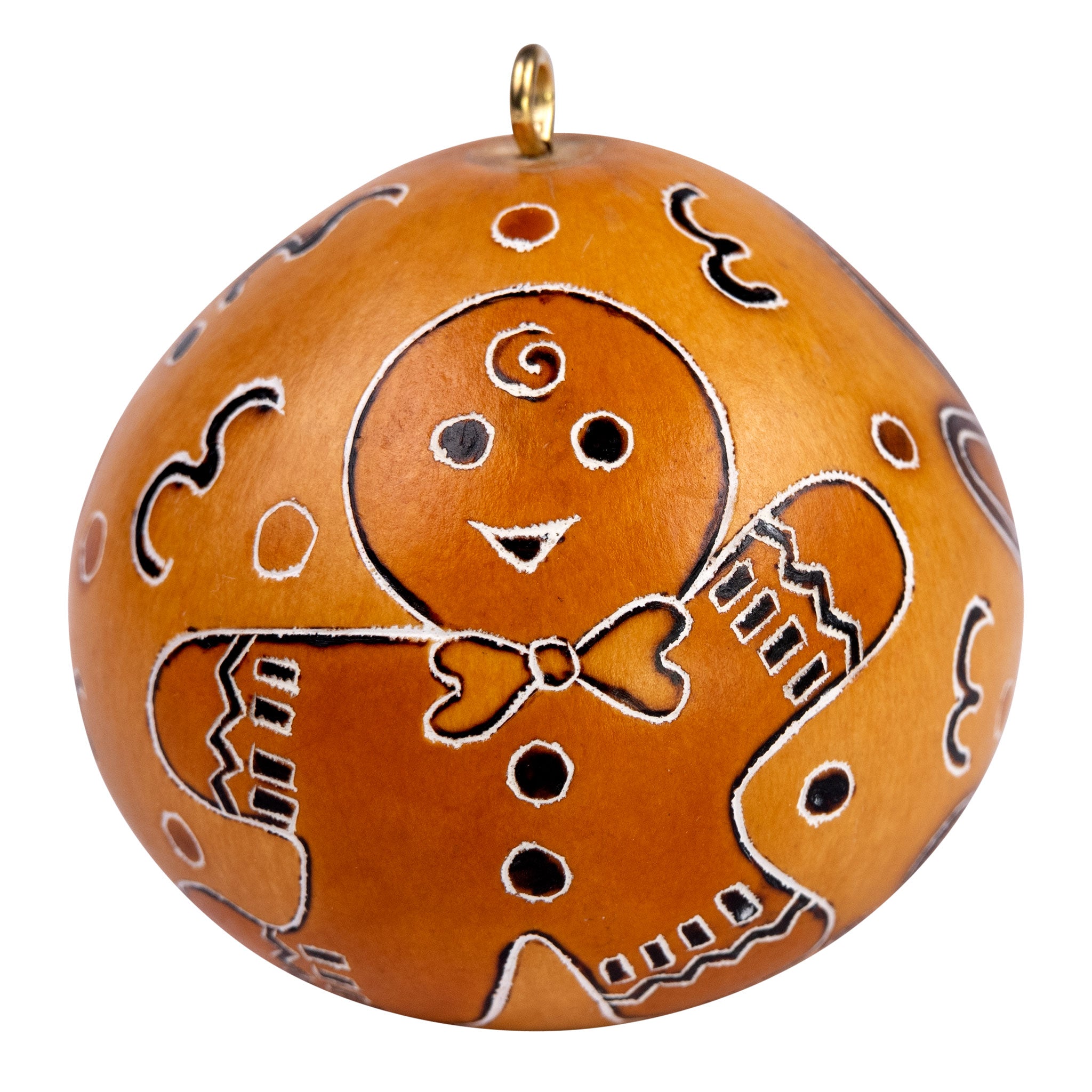 Gingerbread - Mini Gourd Ornament