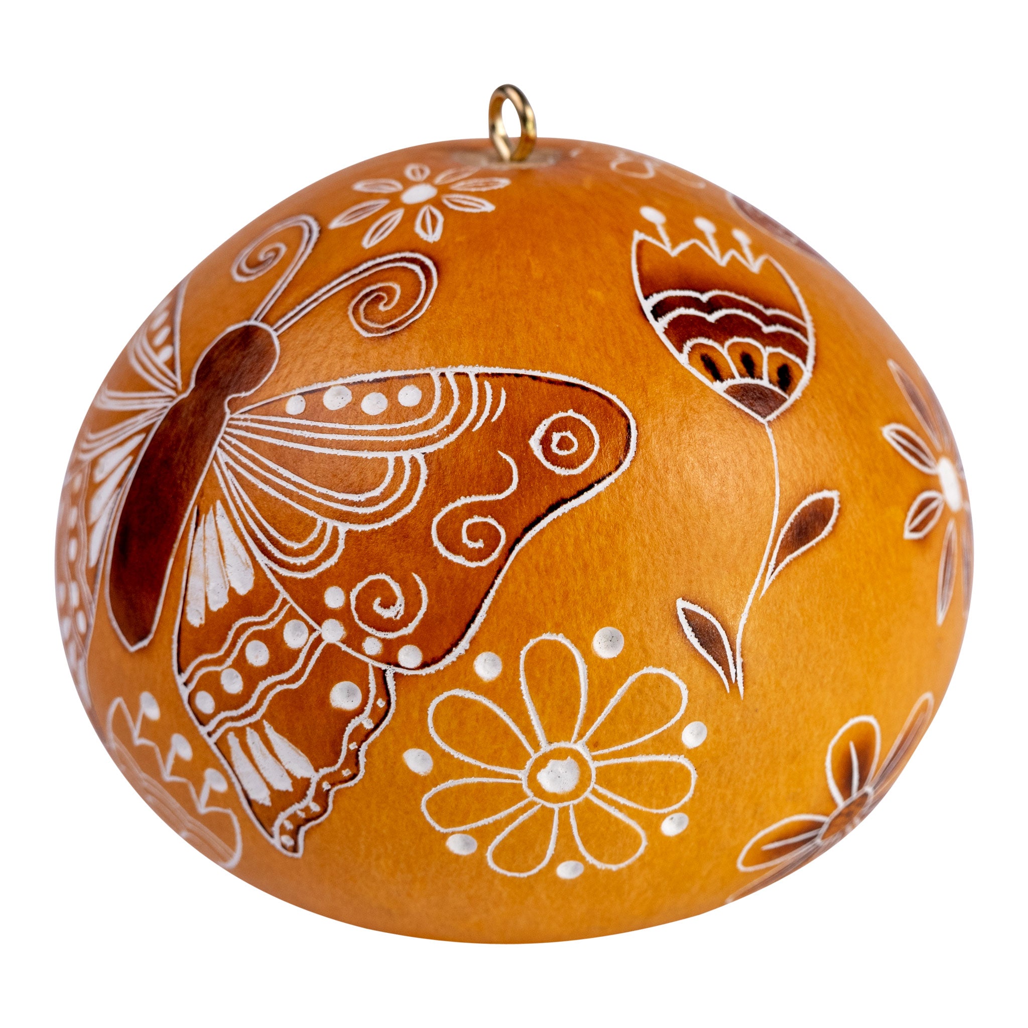 Butterfly Doodle - Gourd Ornament