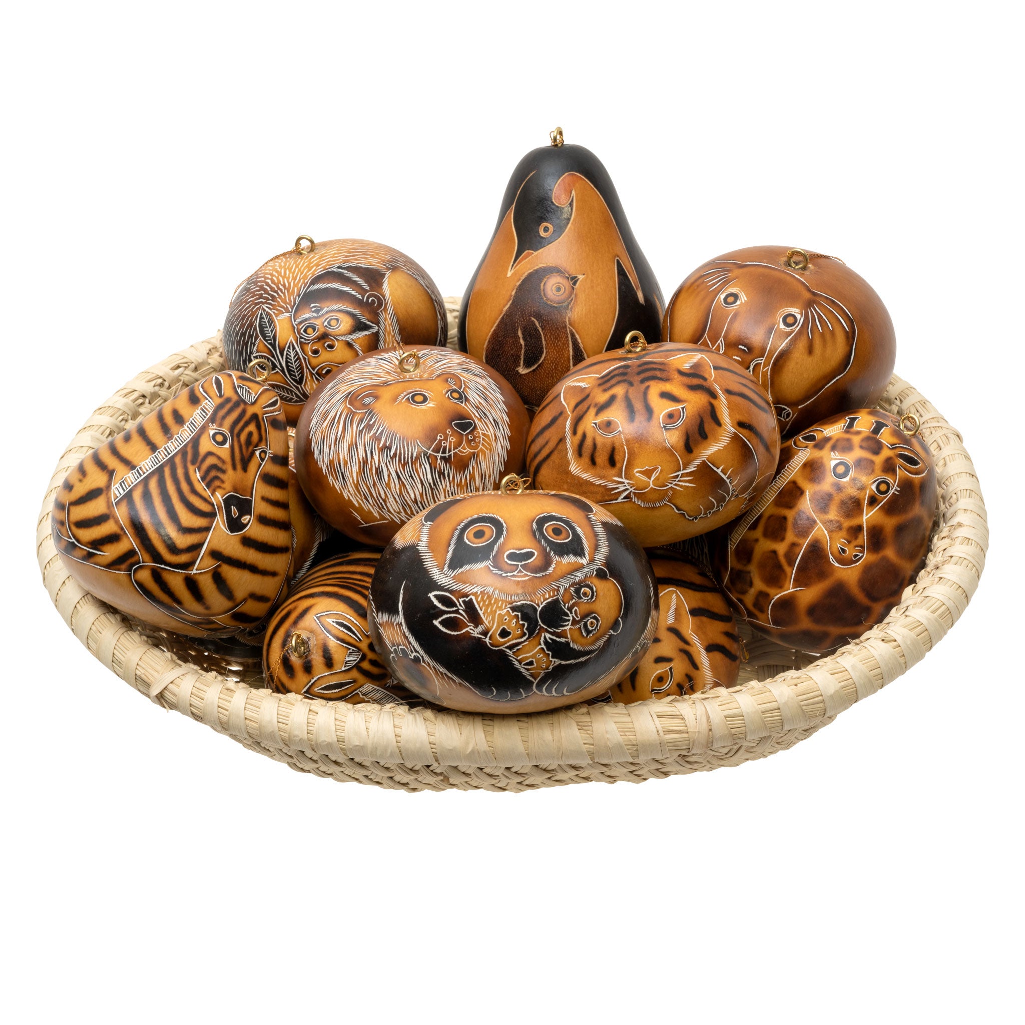 Wild Zoo Mix - Gourd Ornament (sold in 12's)