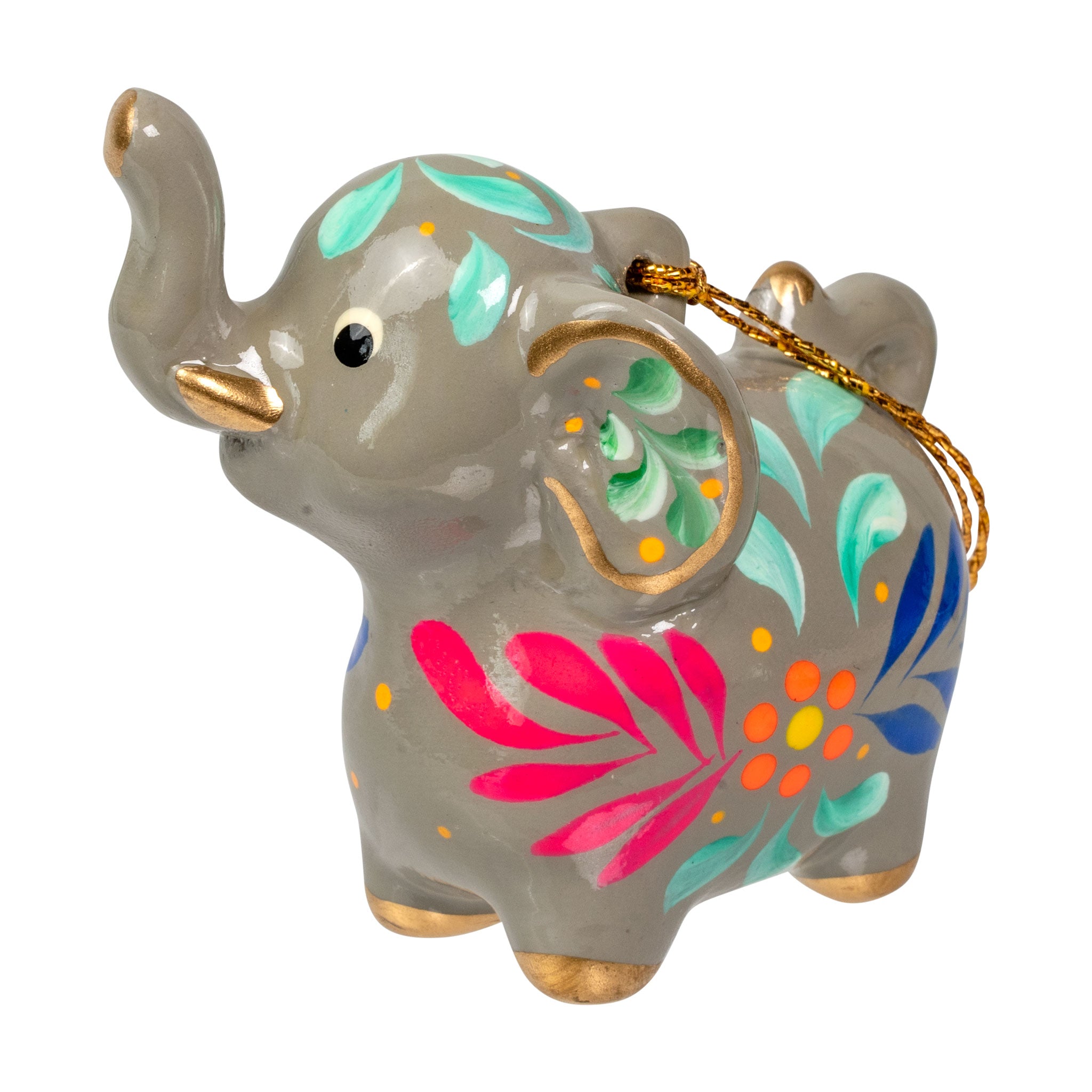 Elephant - Confetti Ceramic Ornament